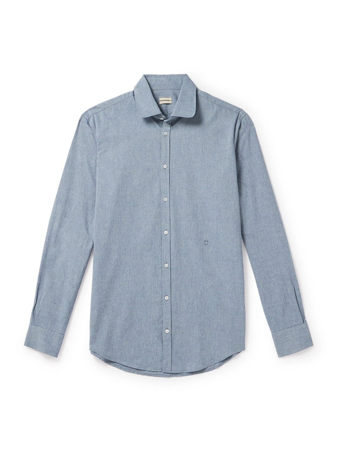 Massimo Alba Canary Cotton-chambray Shirt In Blue