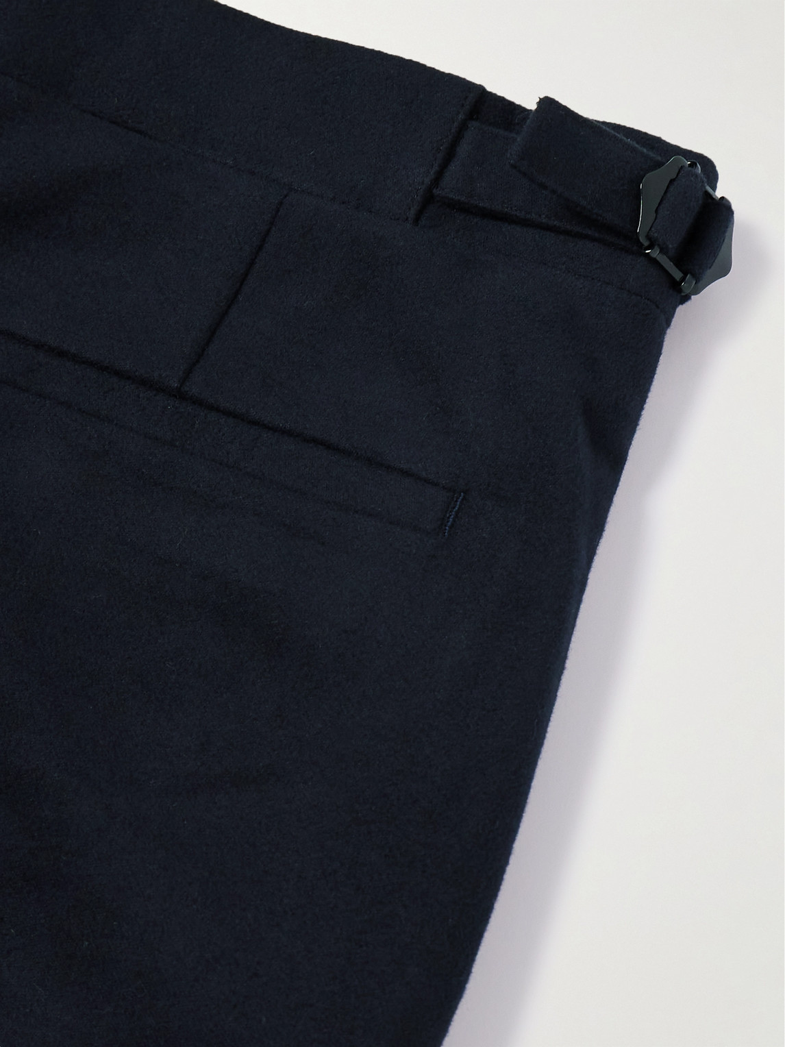 Shop Richard James Tapered Cotton-moleskin Trousers In Blue