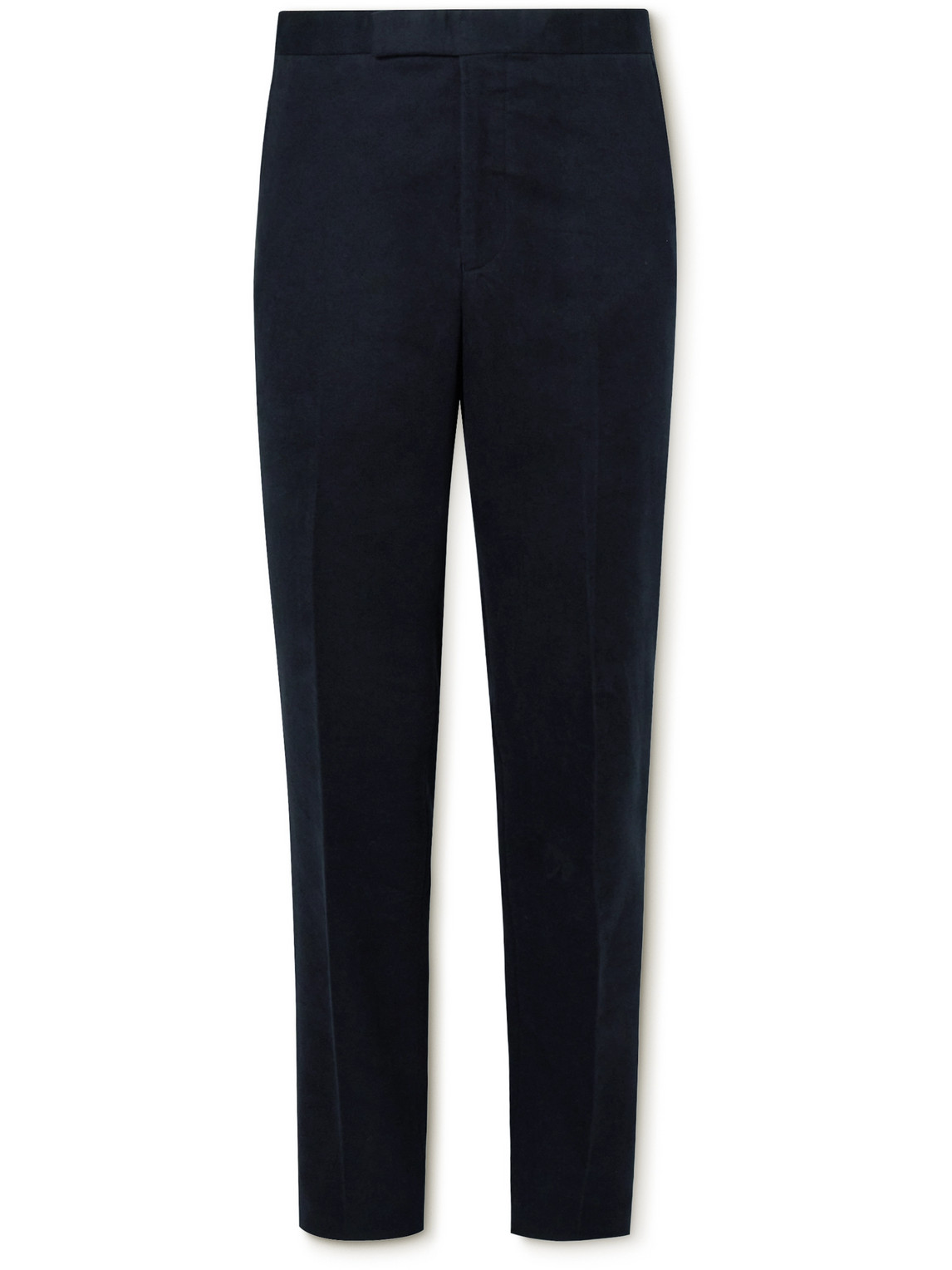 Richard James Tapered Cotton-moleskin Trousers In Blue