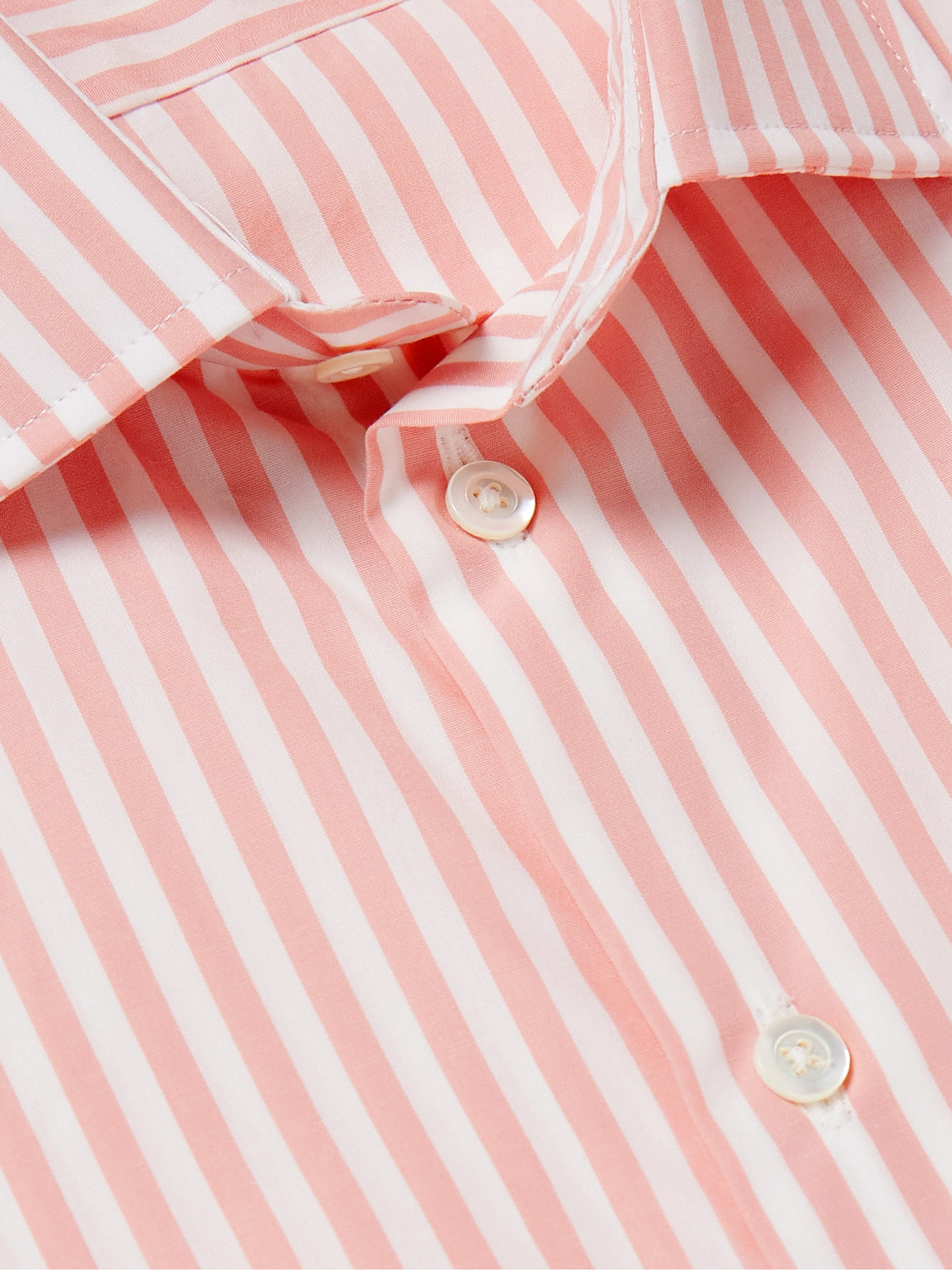Shop Richard James Striped Cotton-poplin Shirt In Pink