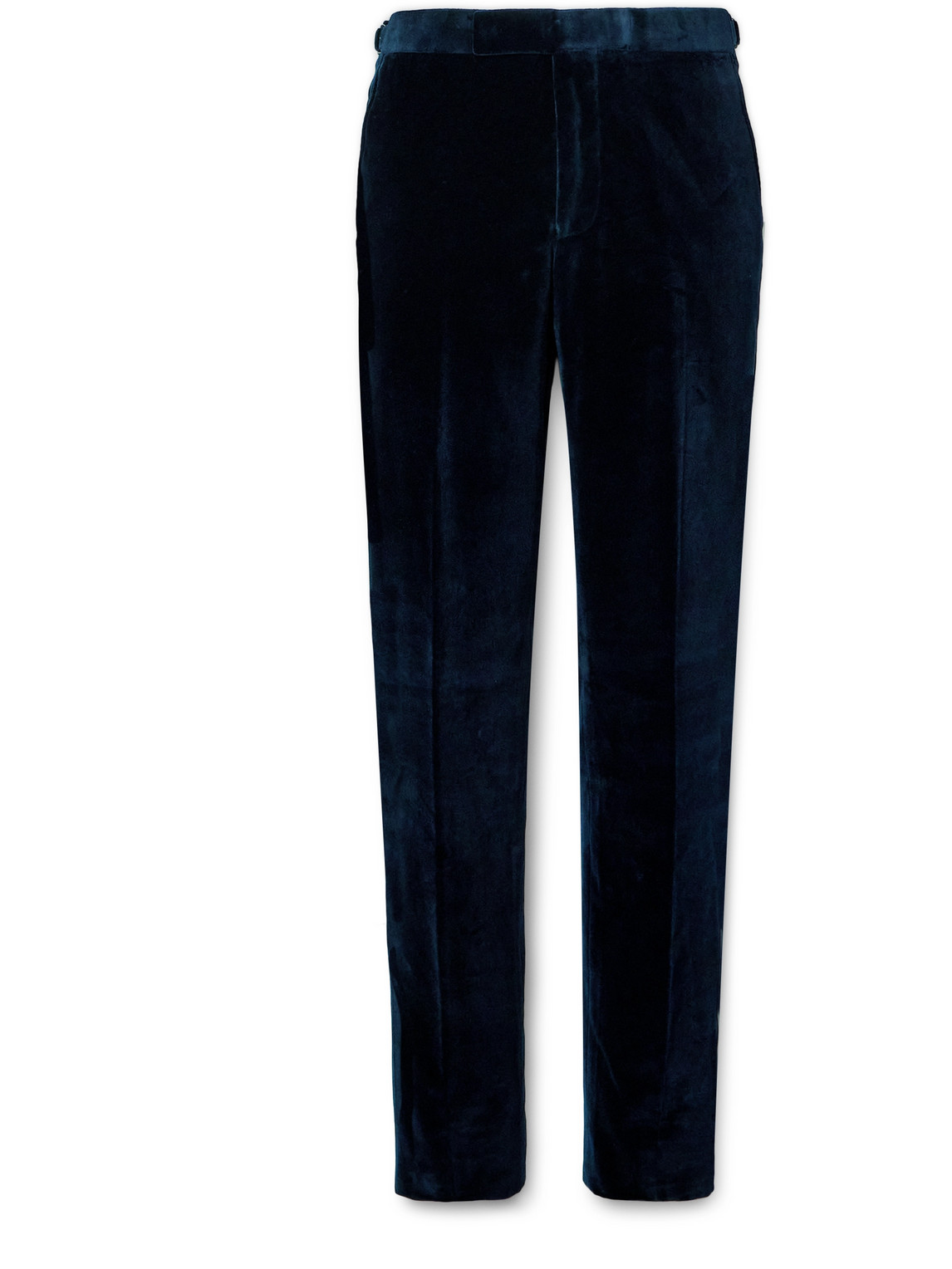 Straight-Leg Cotton-Velvet Tuxedo Trousers