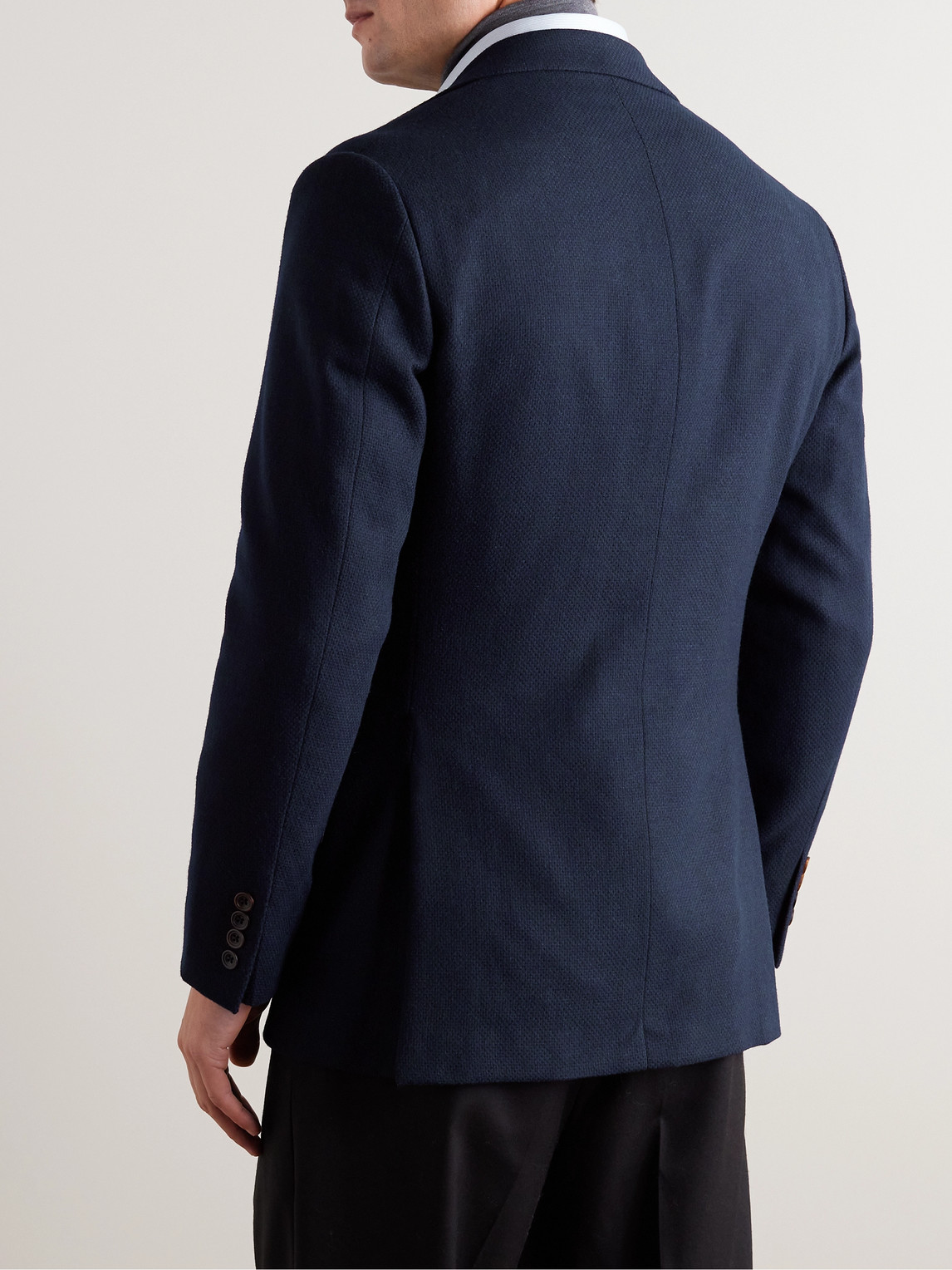 Shop Richard James Wool, Cotton And Cashmere-blend Hopsack Blazer In Blue