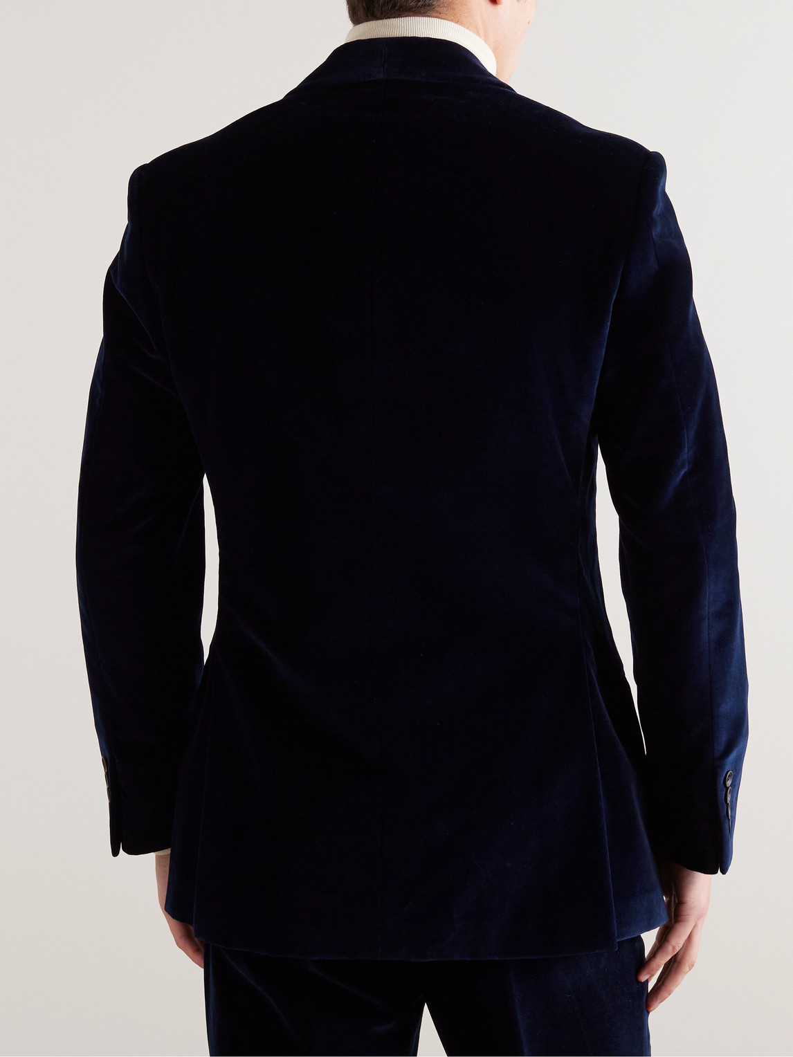 Shop Richard James Slim-fit Cotton-velvet Tuxedo Jacket In Blue