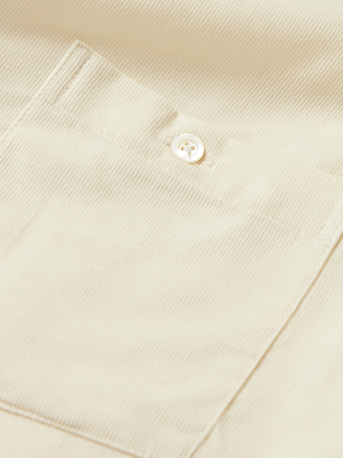 Shop Richard James Button-down Collar Cotton-corduroy Shirt In Neutrals