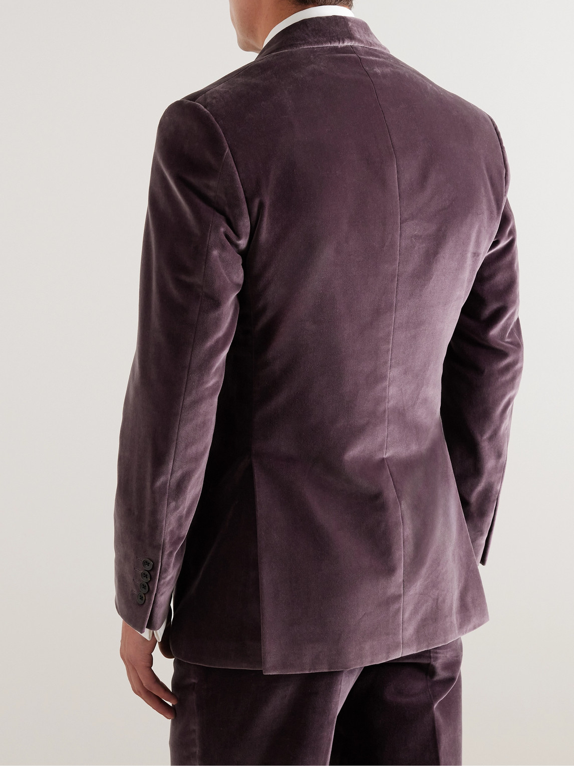 Shop Richard James Cotton-velvet Tuxedo Jacket In Purple