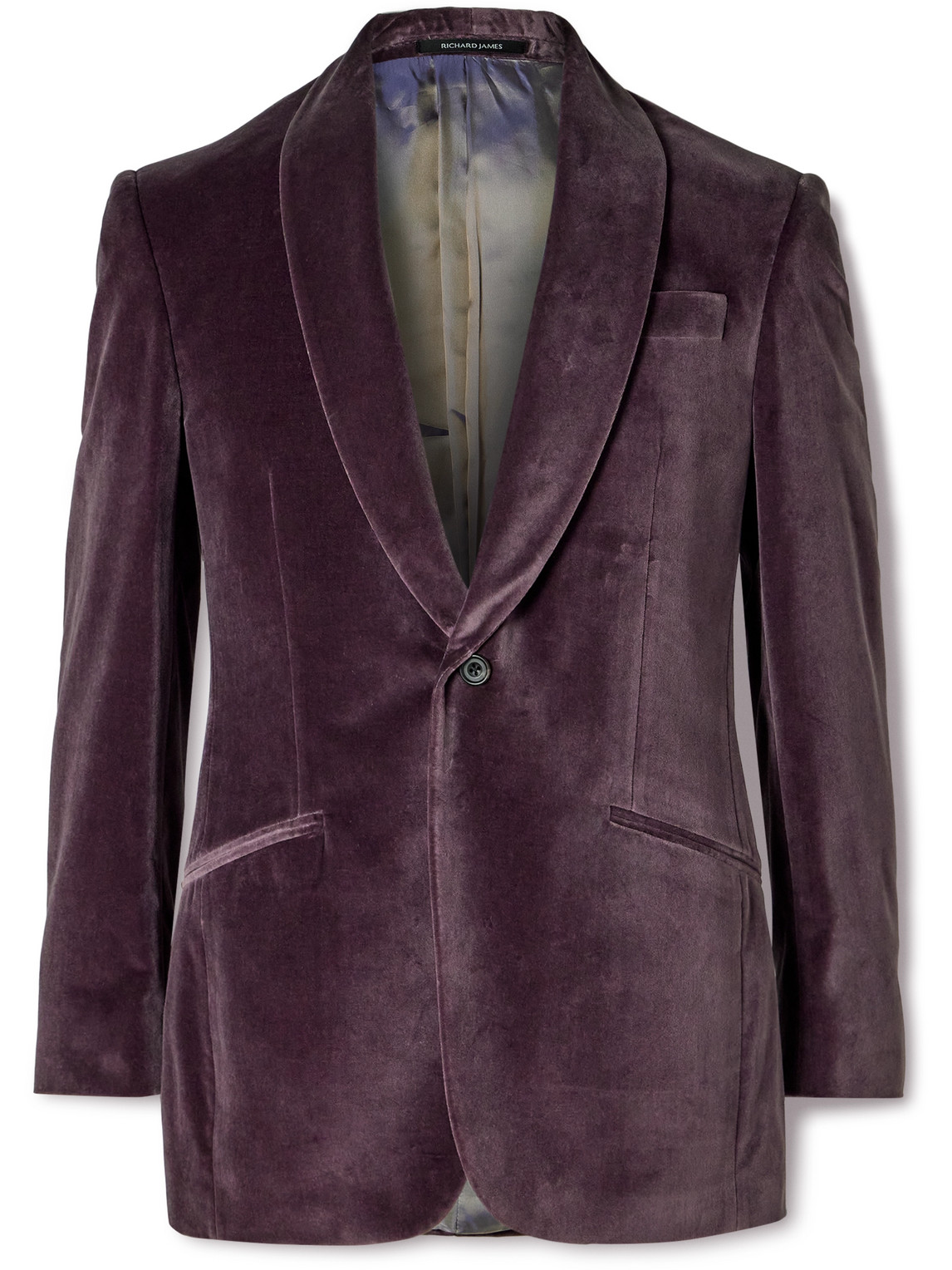 Richard James Cotton-velvet Tuxedo Jacket In Purple