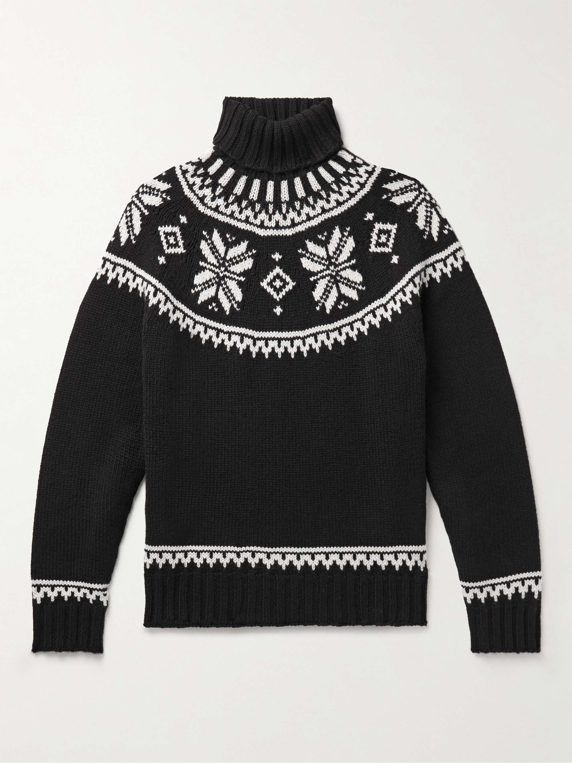 RALPH LAUREN PURPLE LABEL Fair Isle Cashmere Rollneck Sweater for Men ...