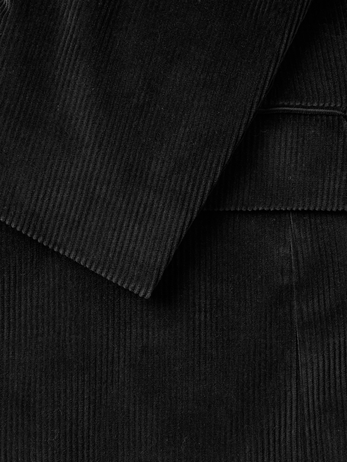Shop Ralph Lauren Purple Label Double-breasted Cotton-corduroy Suit Jacket In Black