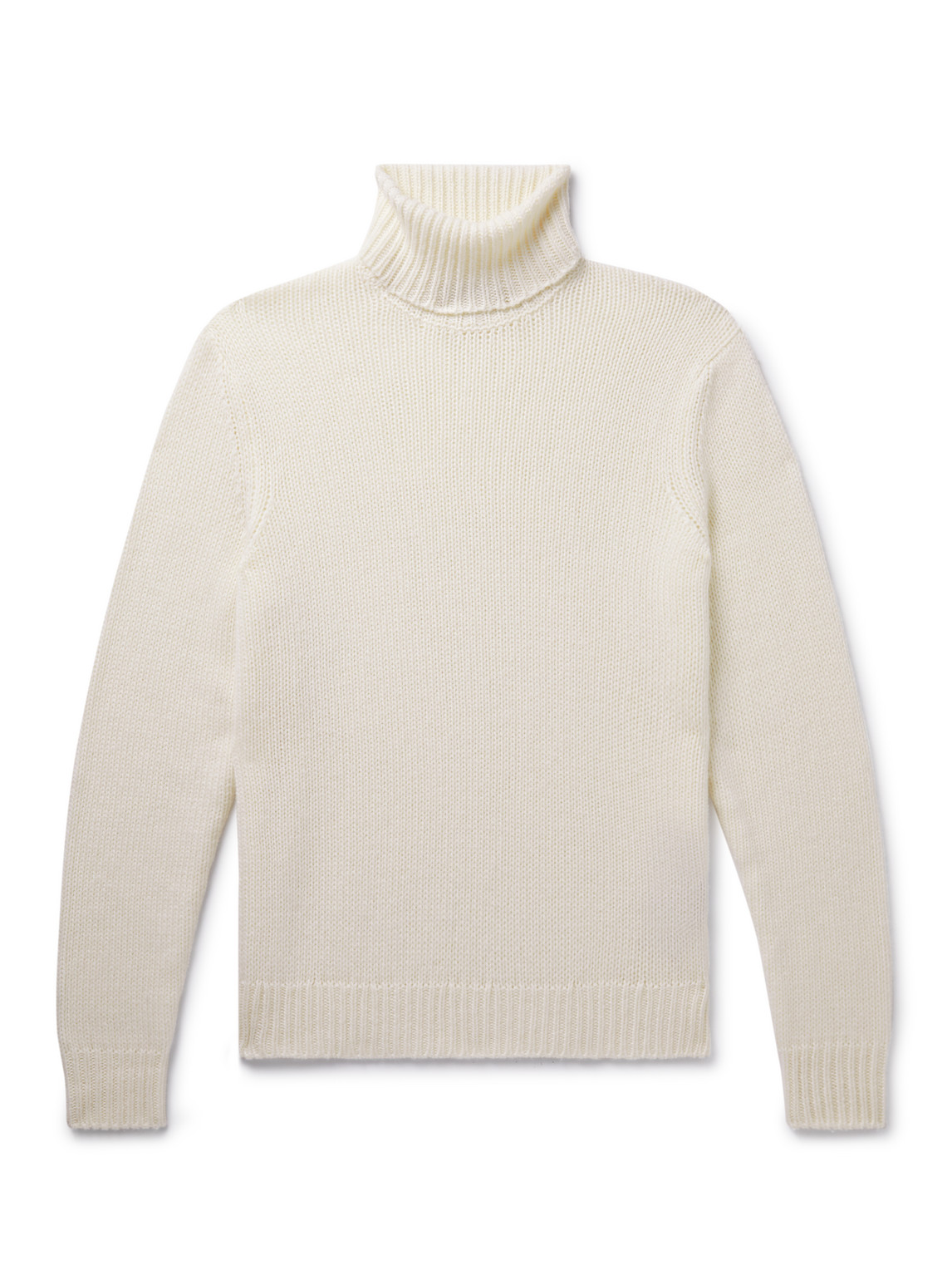 Ralph Lauren Purple Label Cashmere Rollneck Sweater In Lux Cream