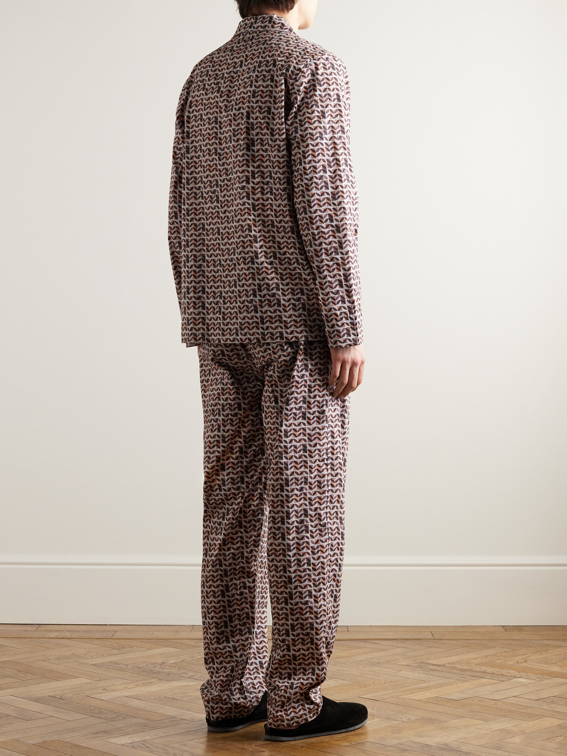 Shop Paul Smith Printed Cotton Pyjama Set In Neutrals