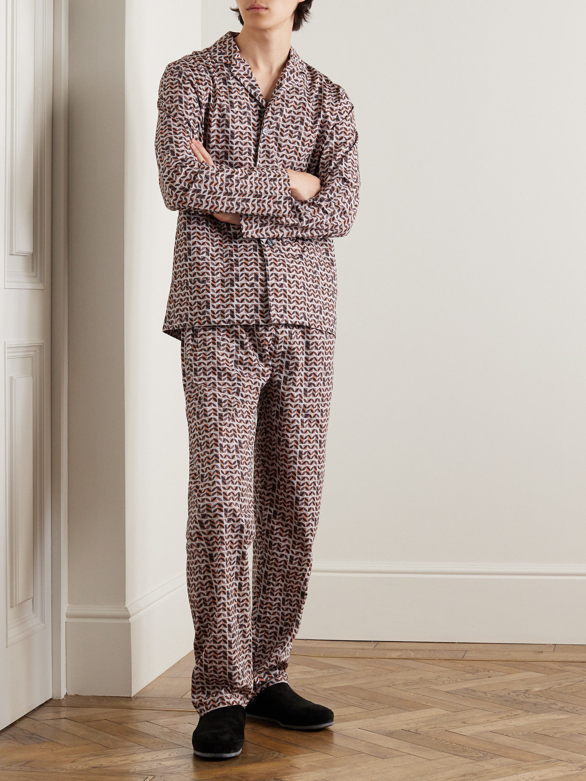 Shop Paul Smith Printed Cotton Pyjama Set In Neutrals