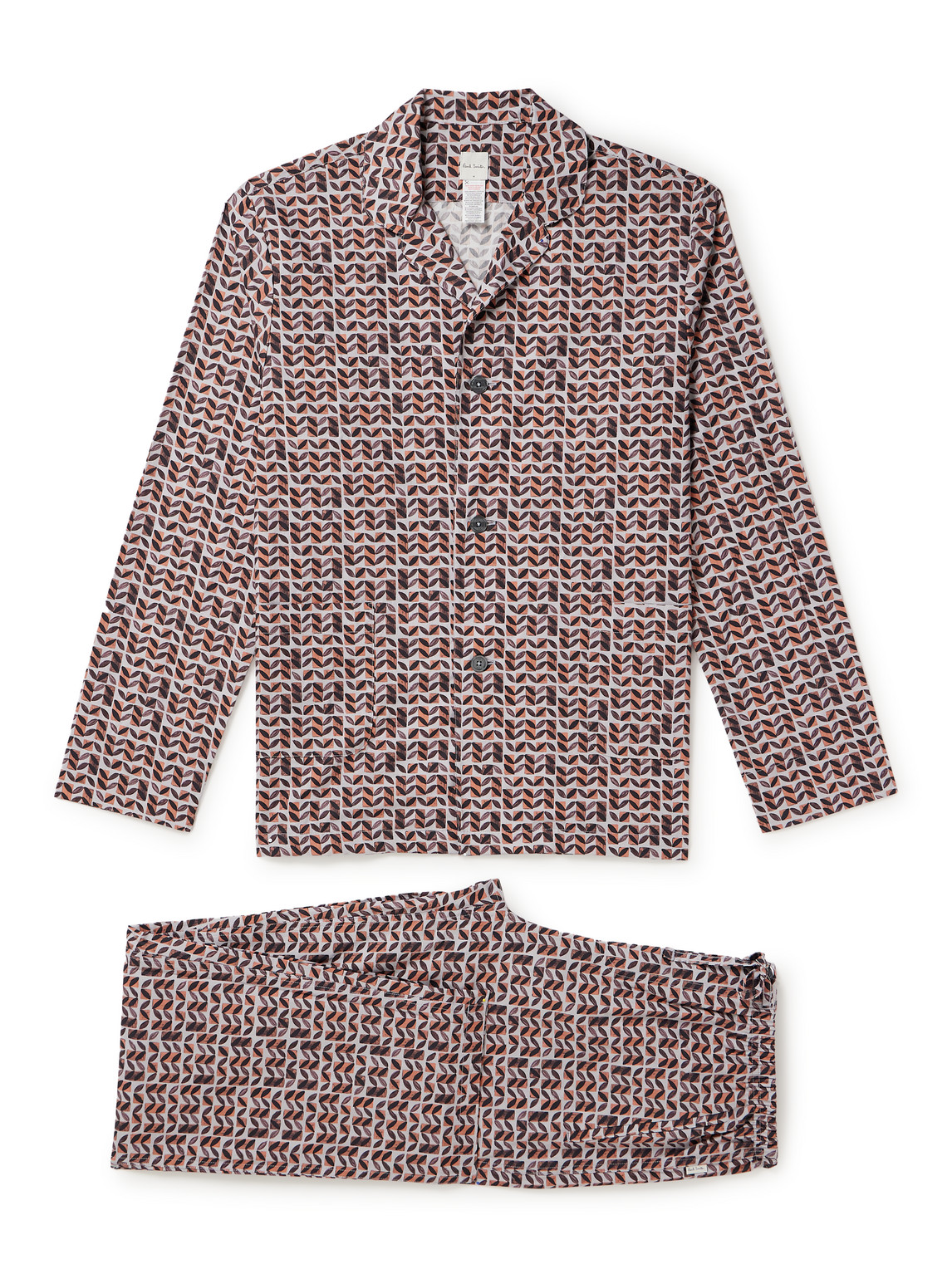 Paul Smith Printed Cotton Pyjama Set In Neutrals