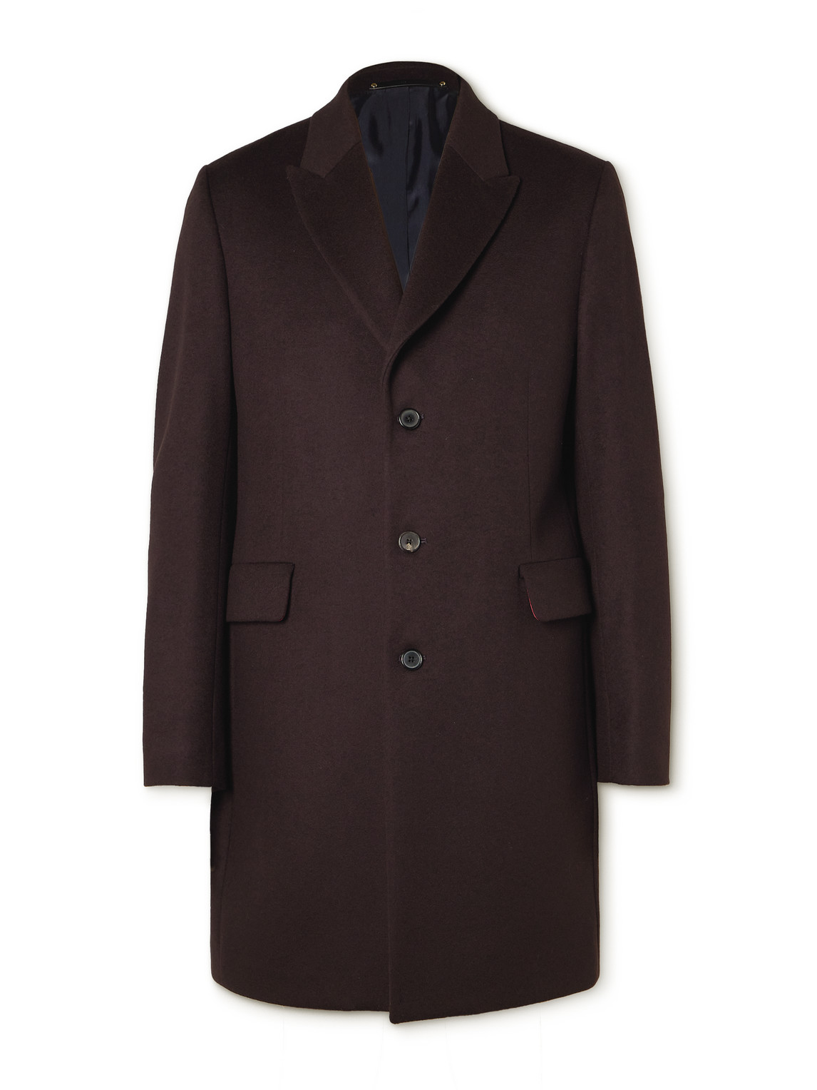 Paul Smith Epsom Wool And Cashmere-blend Felt Overcoat In Purple