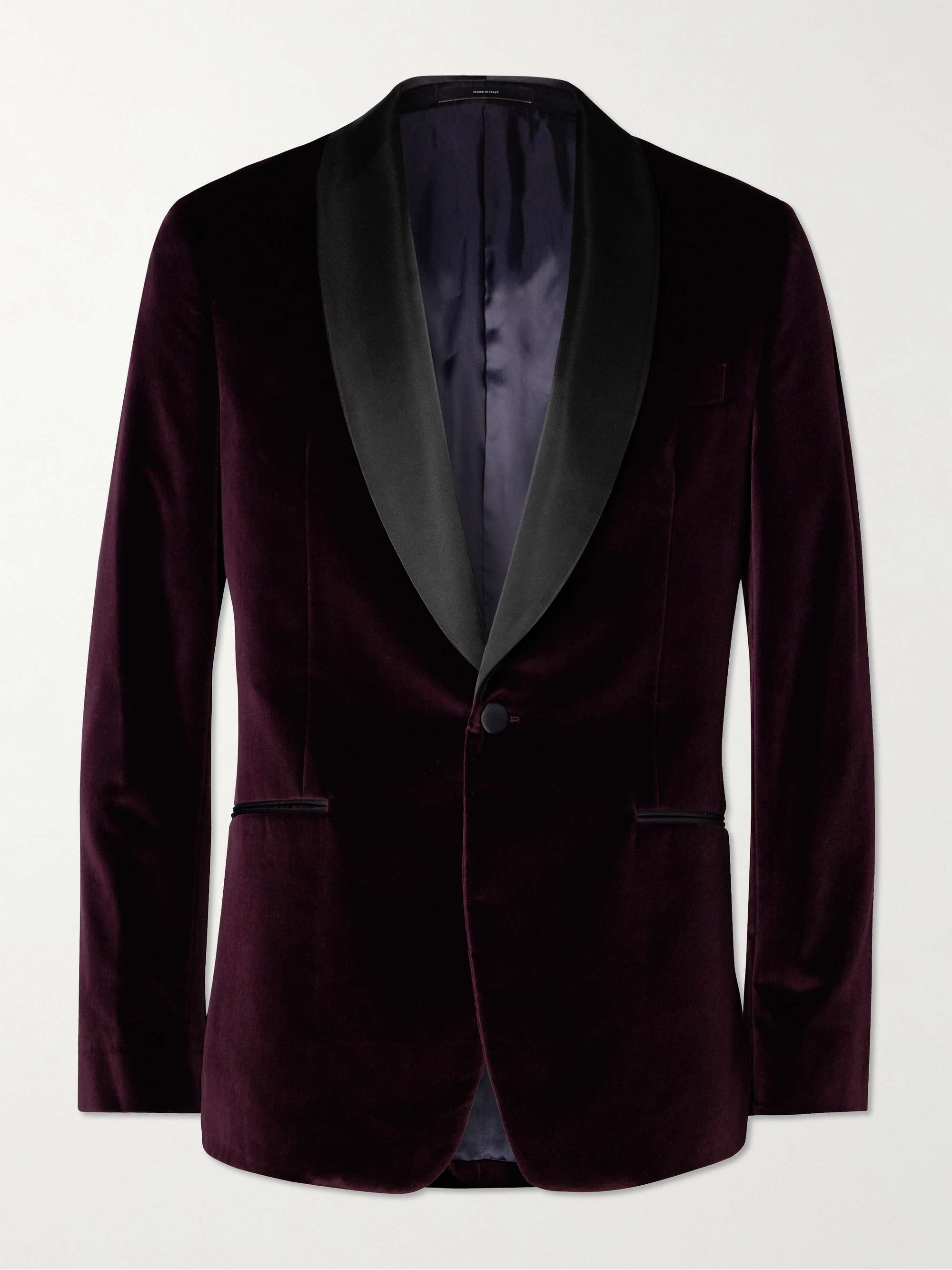 PAUL SMITH Shawl-Collar Satin-Trimmed Cotton-Velvet Tuxedo Jacket for ...