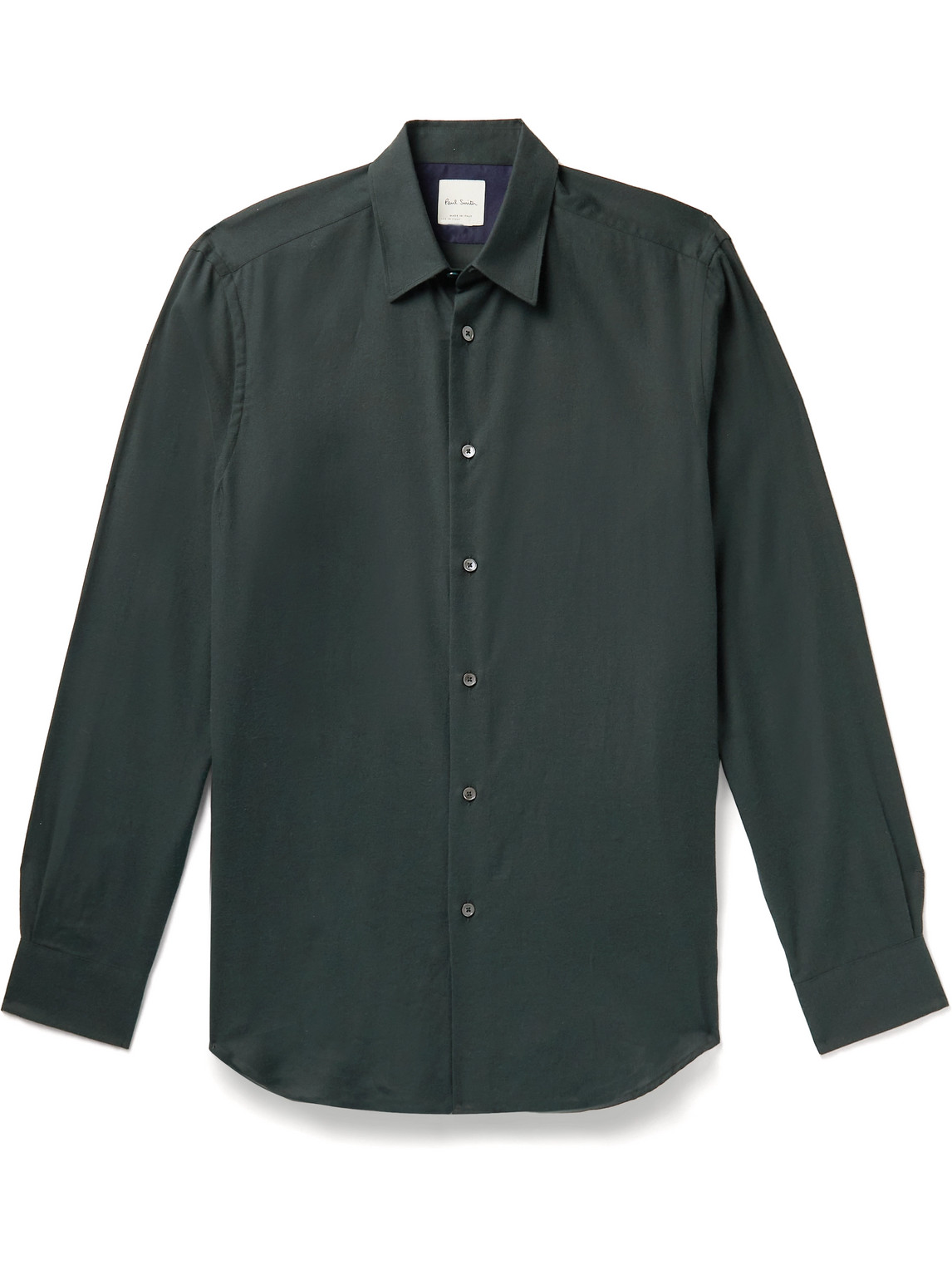 Paul Smith Brushed Cotton-twill Shirt In Green