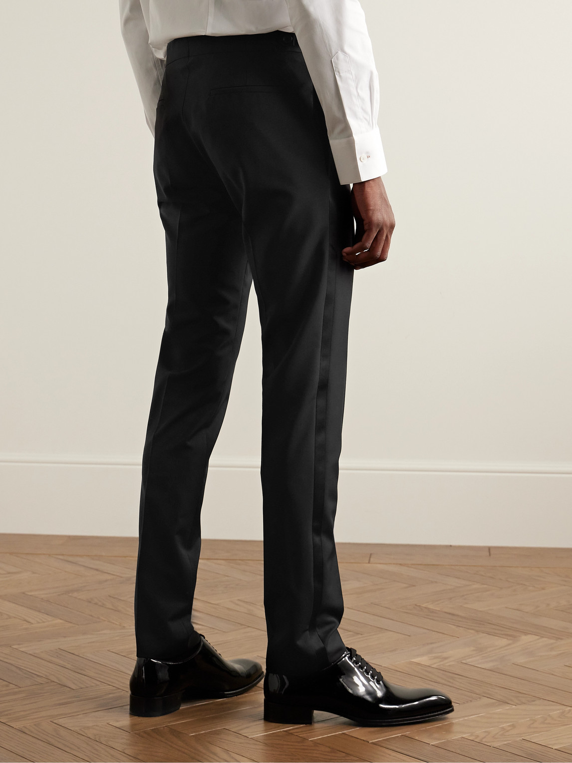 Paul Smith Slim-Fit Satin-Trimmed Wool and Mohair-Blend Tuxedo Trousers