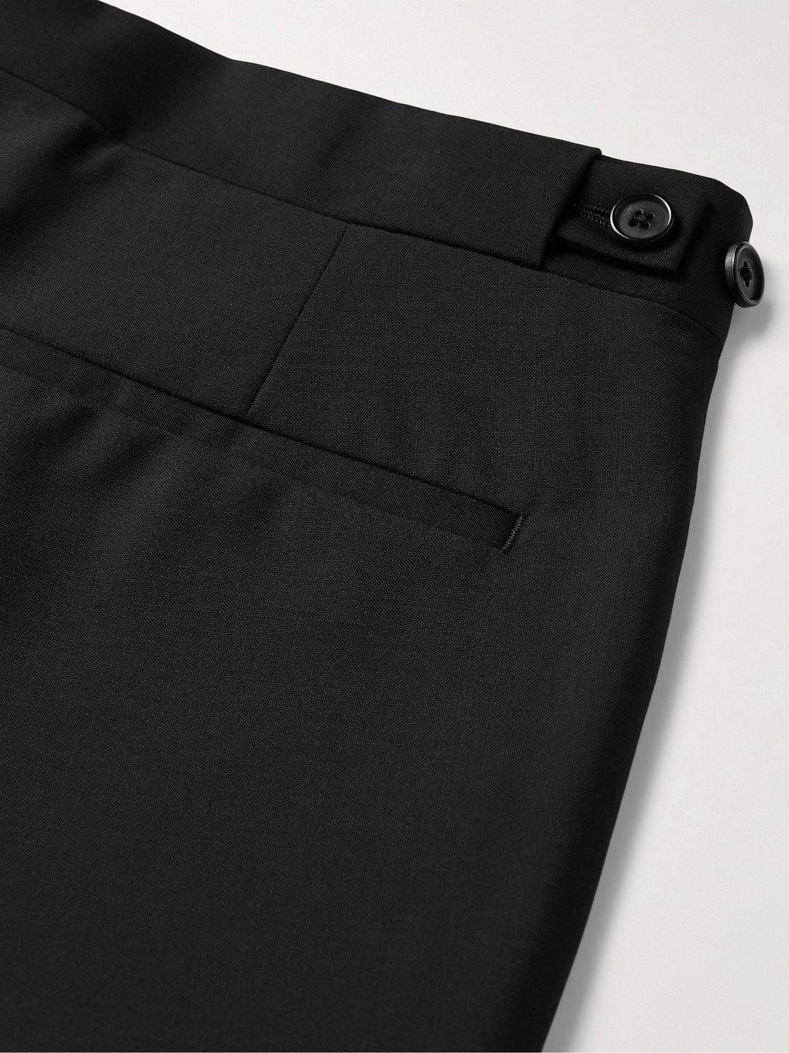 Paul Smith Slim-fit Satin-trimmed Wool And Mohair-blend Tuxedo Trousers In Black