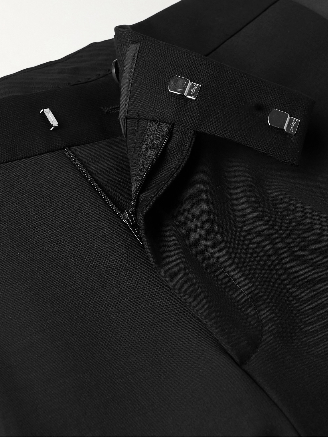 Paul Smith Slim-fit Satin-trimmed Wool And Mohair-blend Tuxedo Trousers In Black