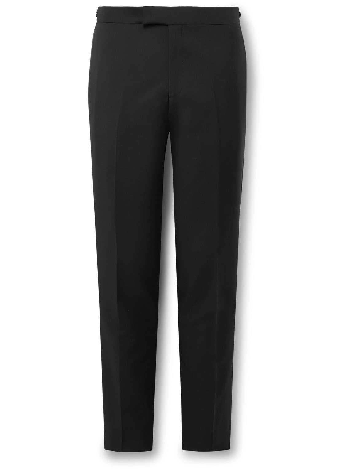 Paul Smith Slim-fit Satin-trimmed Wool And Mohair-blend Tuxedo Trousers In Black