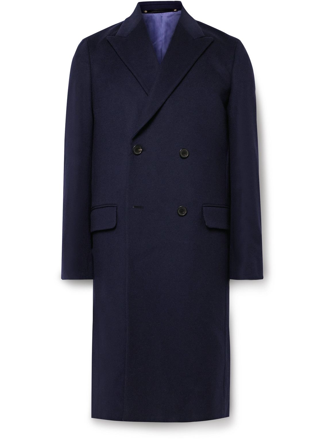 Paul Smith Double-breasted Wool And Cashmere-blend Coat In Blue