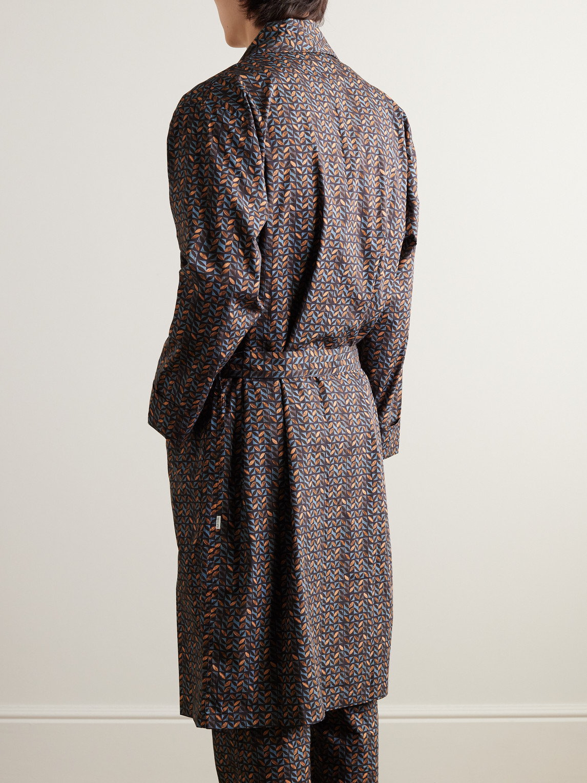 Shop Paul Smith Printed Cotton Robe In Blue