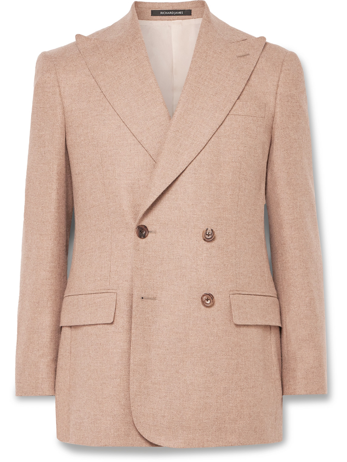 Richard James Hyde Double-breasted Wool-hopsack Blazer In Neutrals