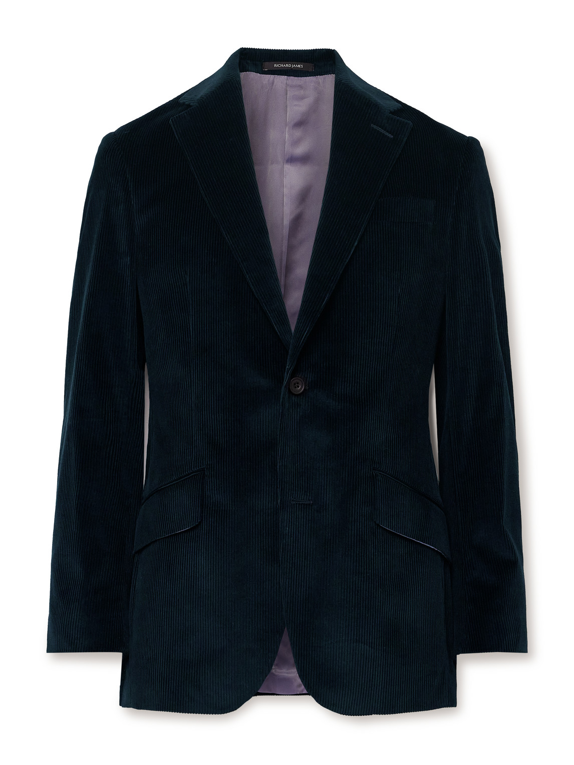 Richard James Slim-fit Unstructured Cotton-corduroy Suit Jacket In Blue