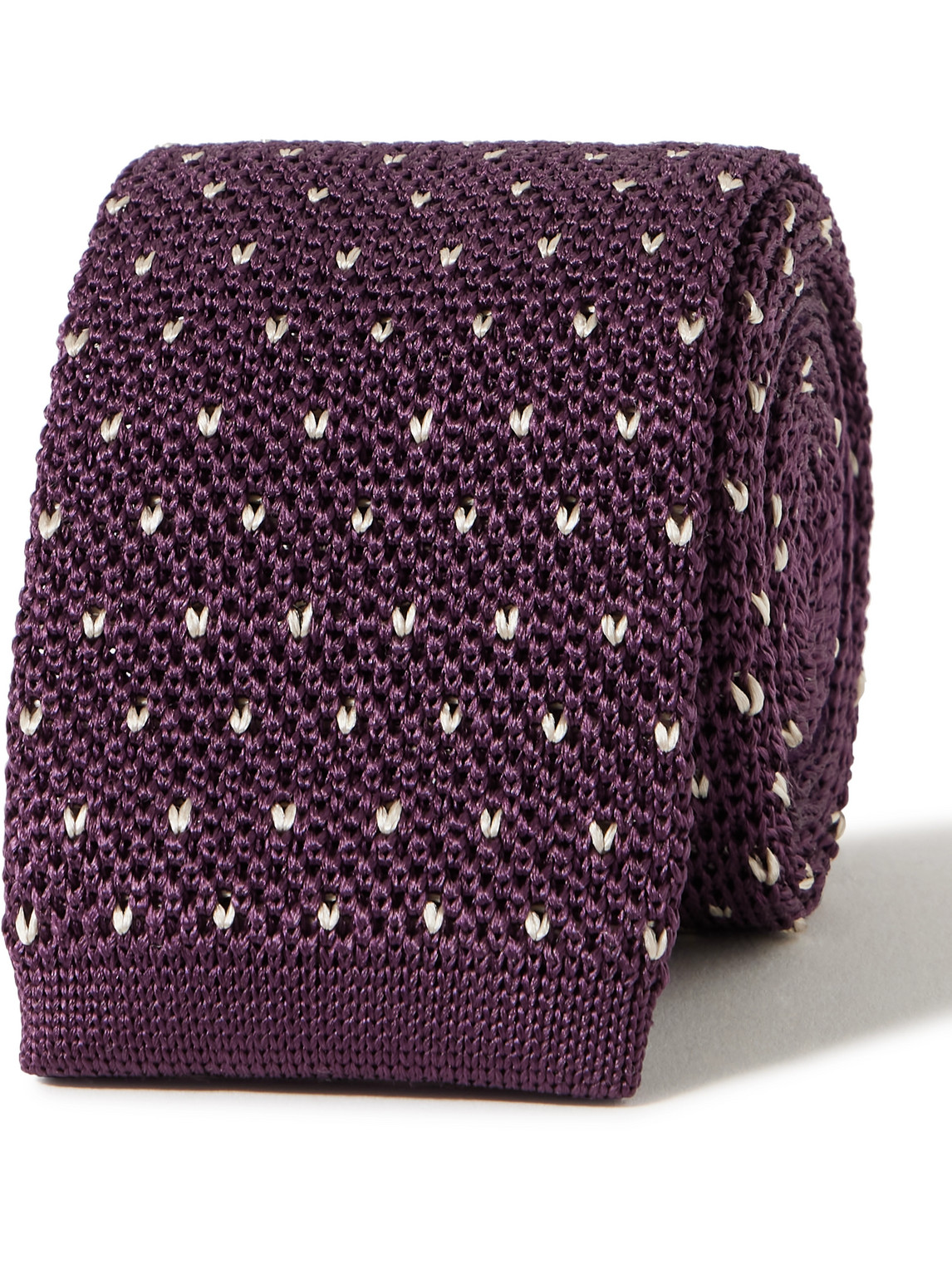 Richard James 6cm Embroidered Knitted Silk Tie In Purple