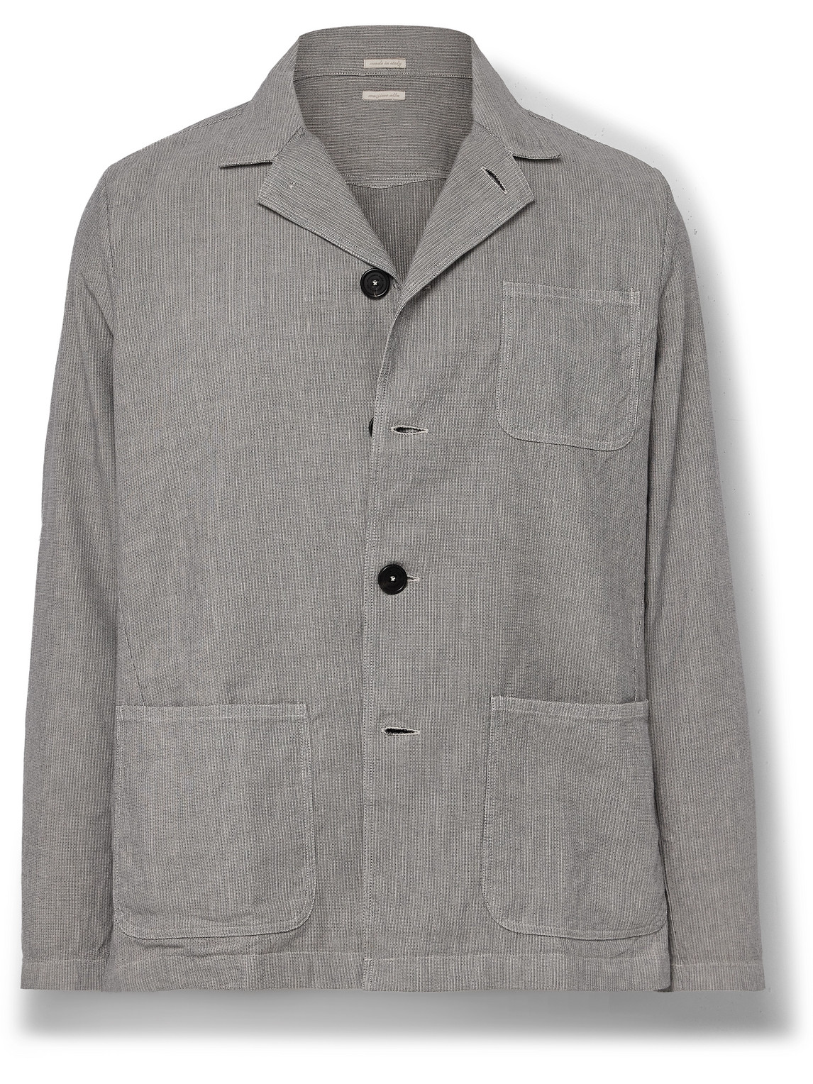 Shop Massimo Alba Florida Convertible-collar Cotton And Linen-blend Overshirt In Gray