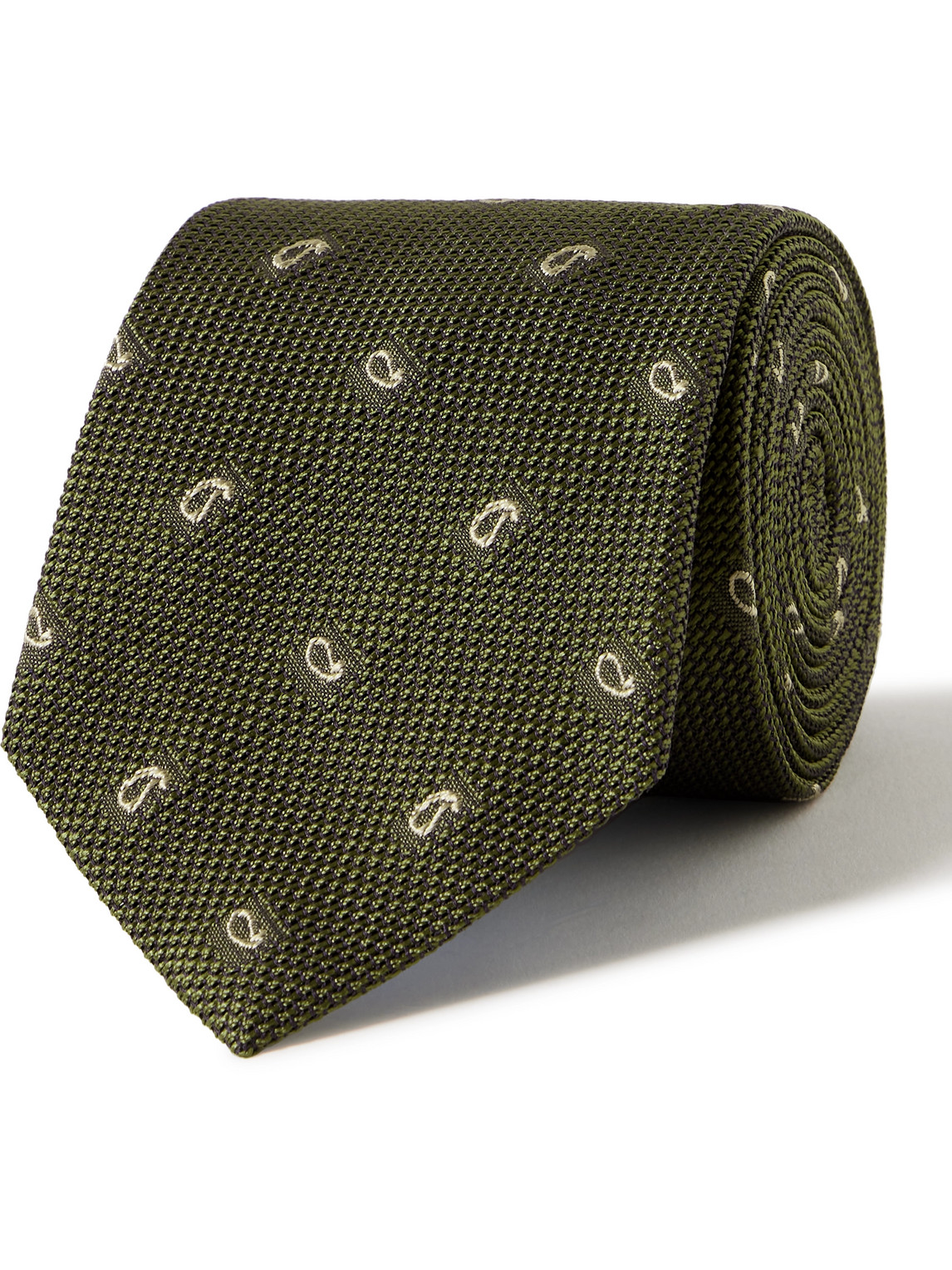 Richard James 8.5cm Embroidered Silk-grenadine Tie In Green