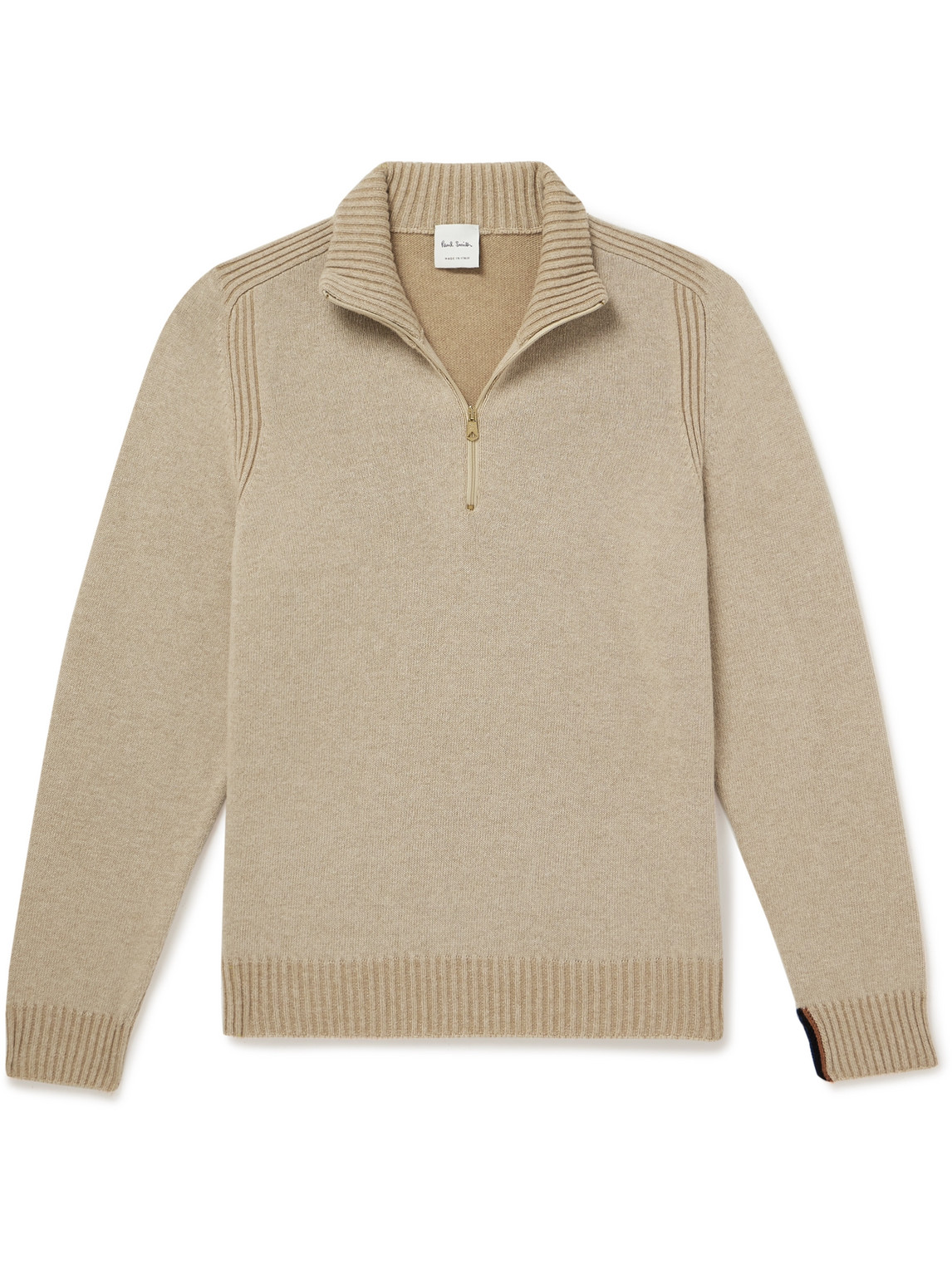 Paul Smith Half-zip Wool Sweater In Neutrals