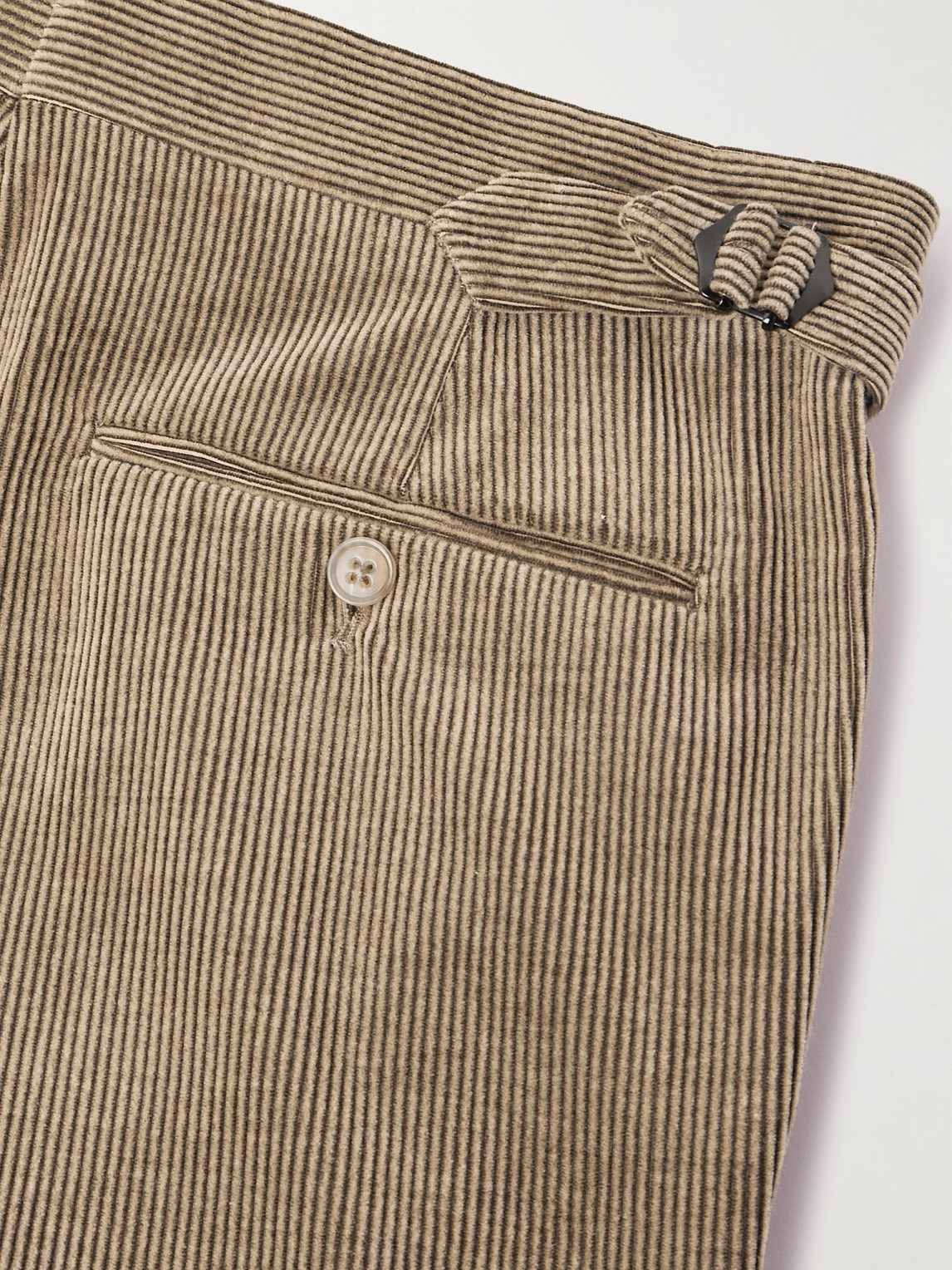 Shop Ralph Lauren Purple Label Gregory Straight-leg Cotton And Cashmere-blend Corduroy Trousers In Brown