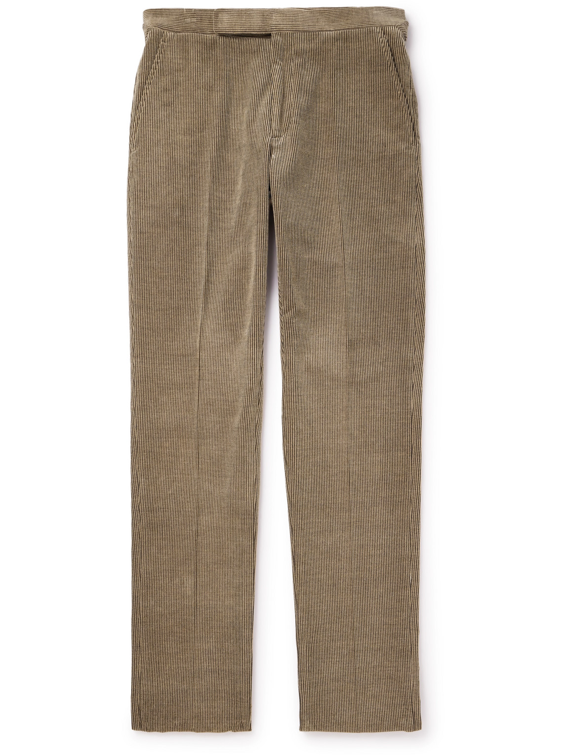 Ralph Lauren Purple Label Gregory Straight-leg Cotton And Cashmere-blend Corduroy Trousers In Brown