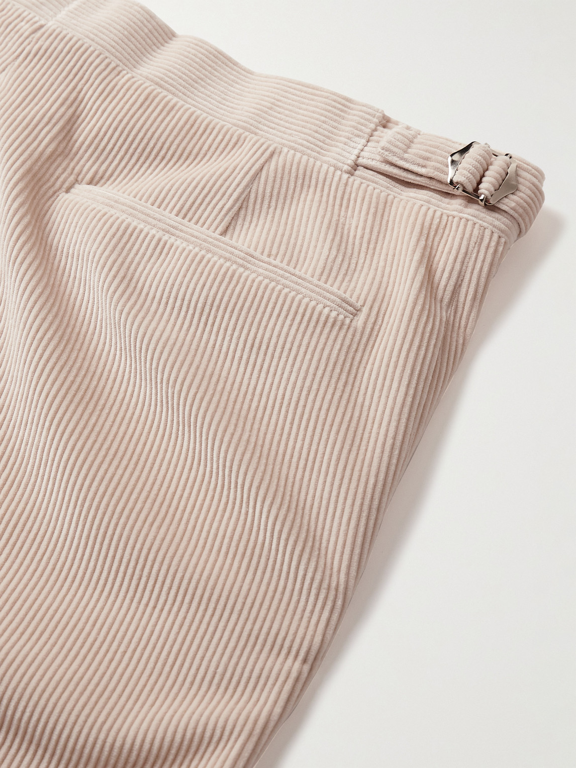 Shop Richard James Tapered Cotton-corduroy Suit Trousers In Neutrals