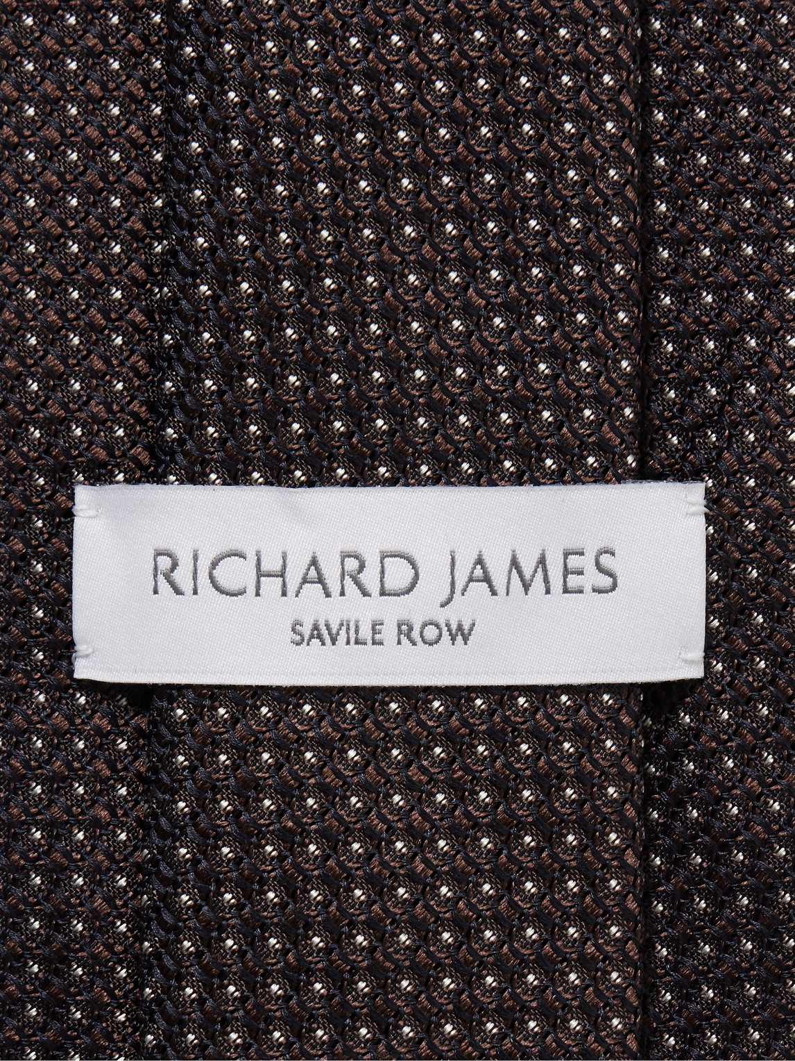 Shop Richard James 8.5cm Polka Dot Silk-jacquard Tie In Brown