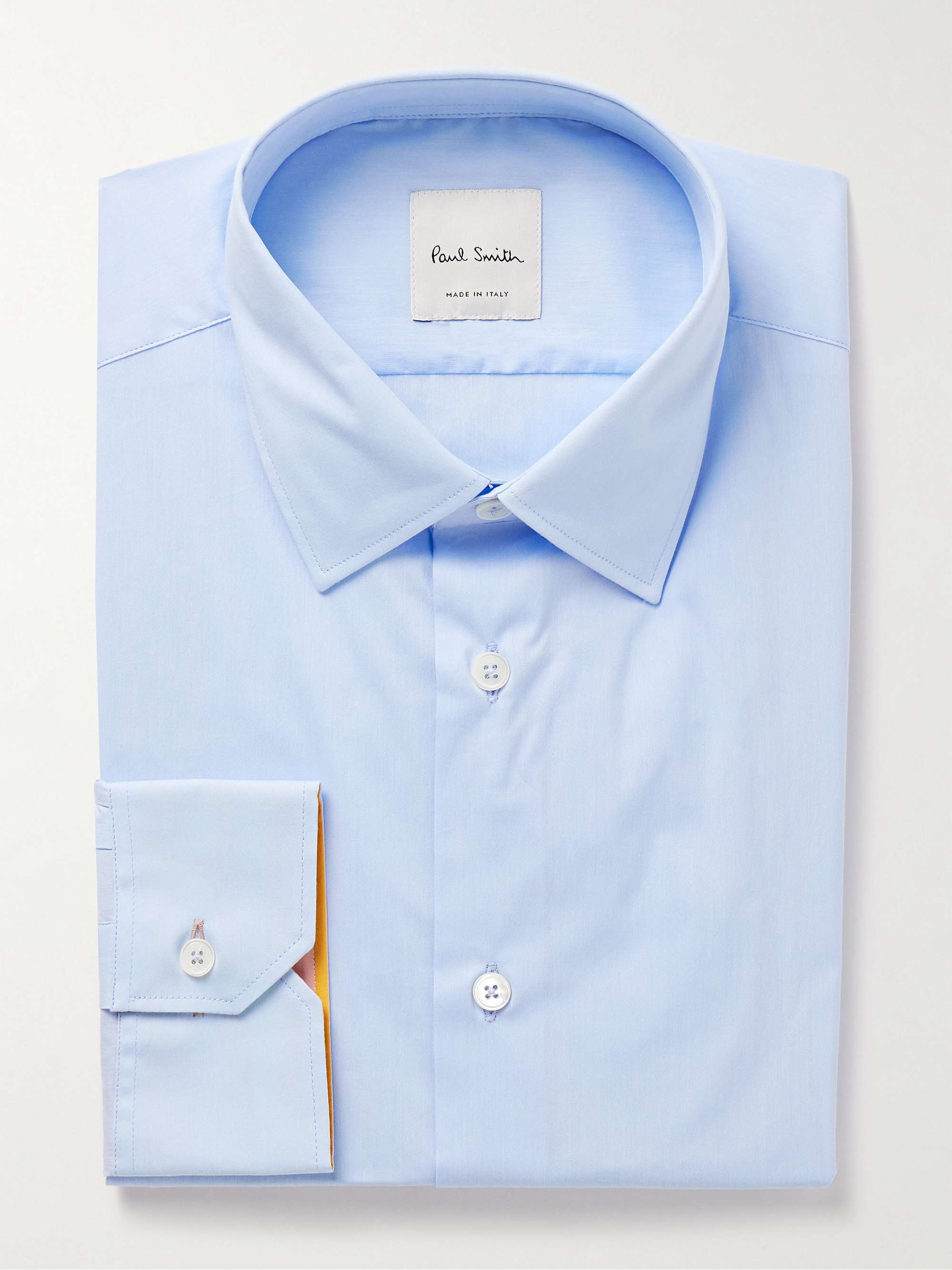 Cotton Poplin Slim Fit Shirt in Pale Blue - Men | Burberry® Official