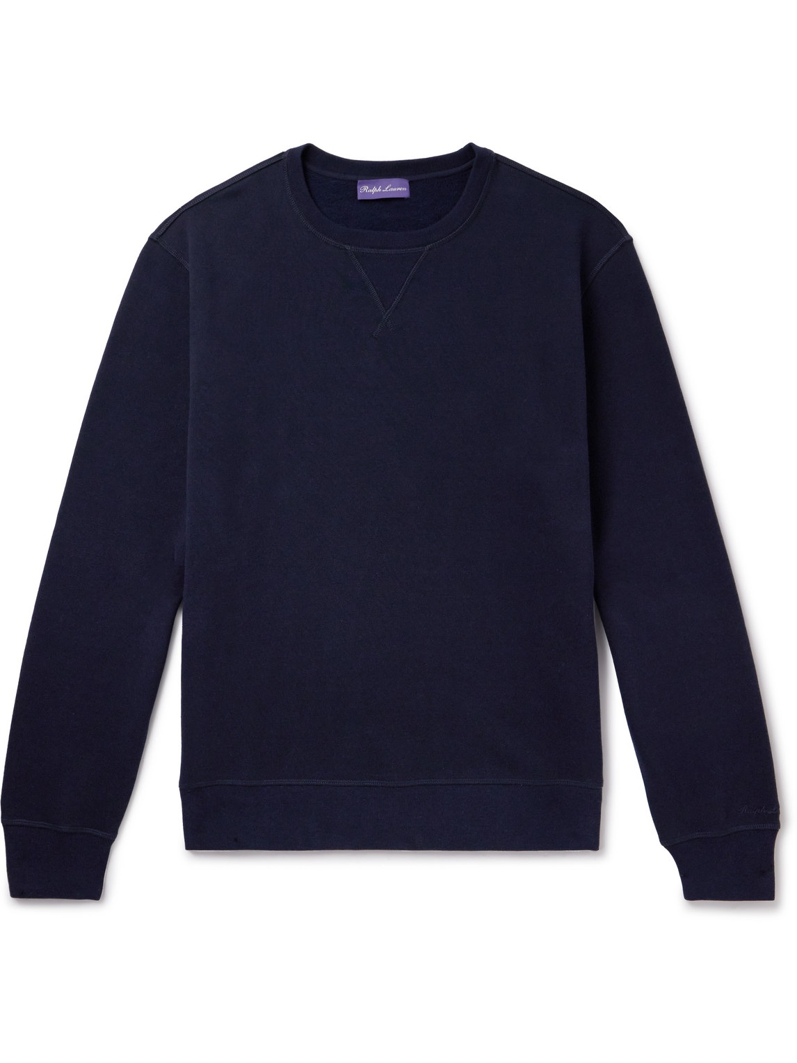 Ralph Lauren Purple Label Cotton-blend Jersey Sweatshirt In Blue