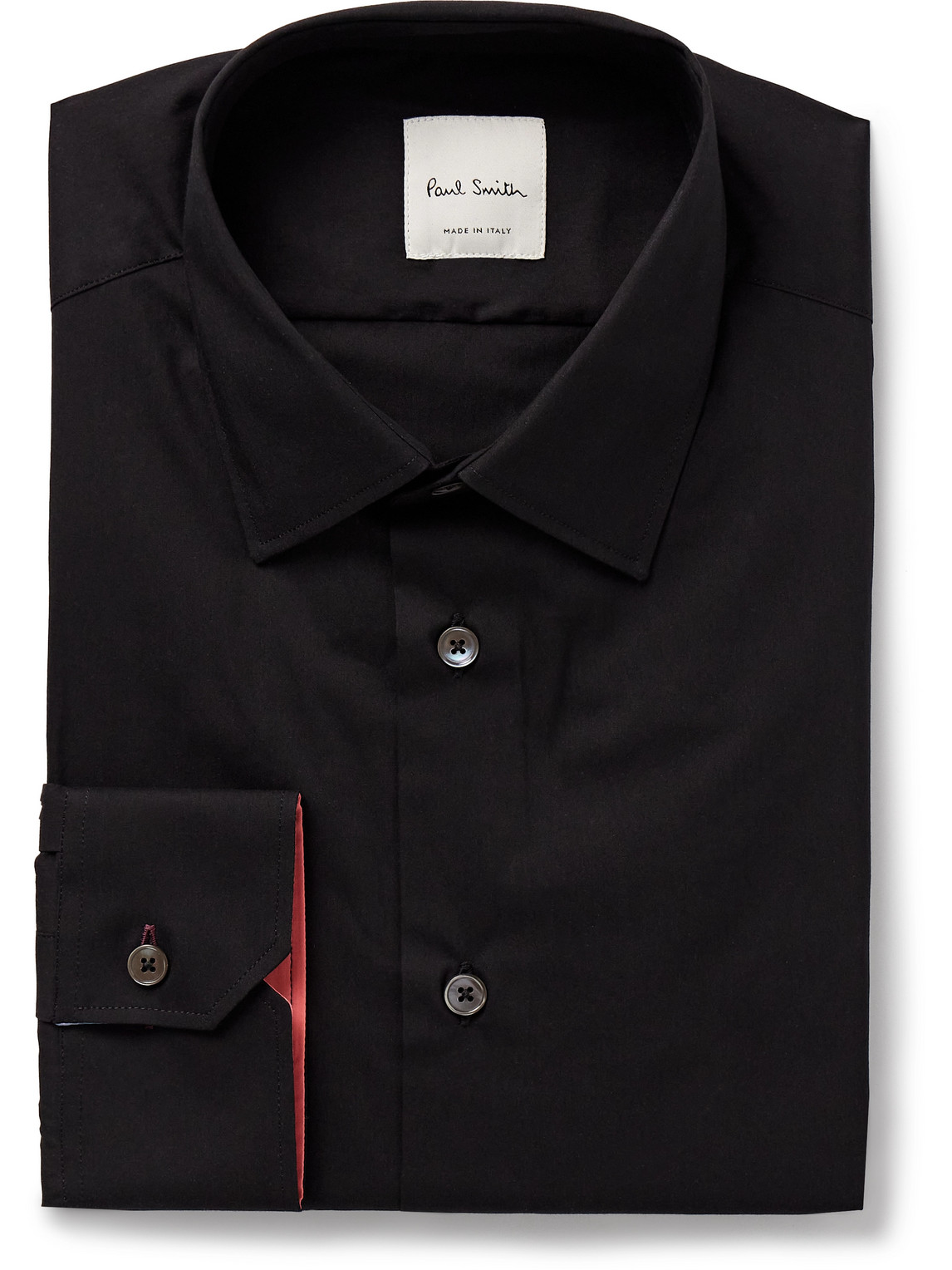 Paul Smith Slim-fit Cotton-blend Poplin Shirt In Black