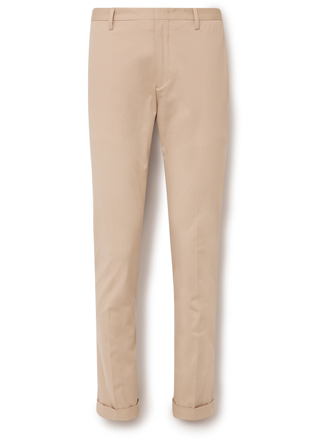 Shop Paul Smith Slim-fit Cotton-blend Twill Trousers In Neutrals