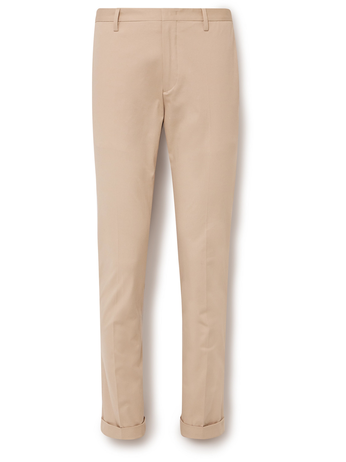 Paul Smith Slim-fit Cotton-blend Twill Trousers In Neutrals