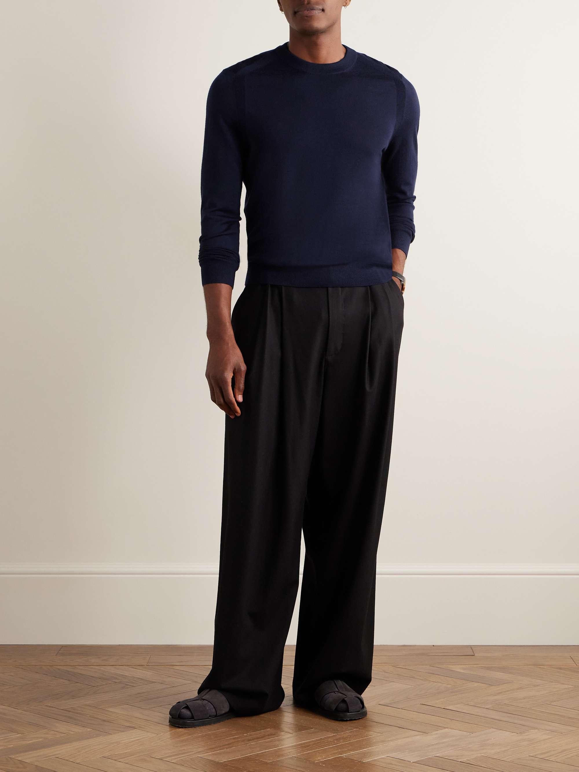 Slim fit merino sweater sales