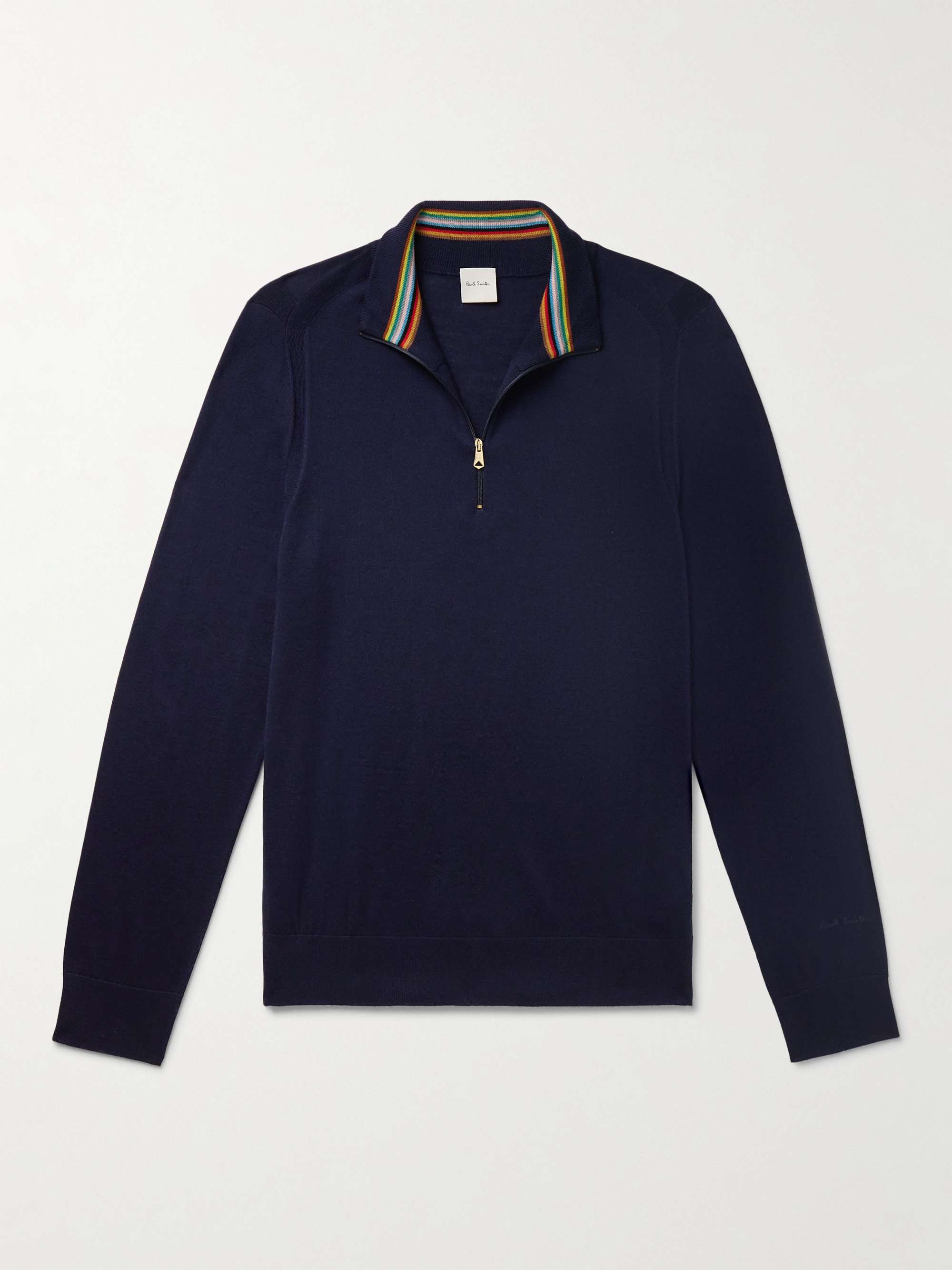 PAUL SMITH Slim-Fit Merino Wool Half-Zip Sweater