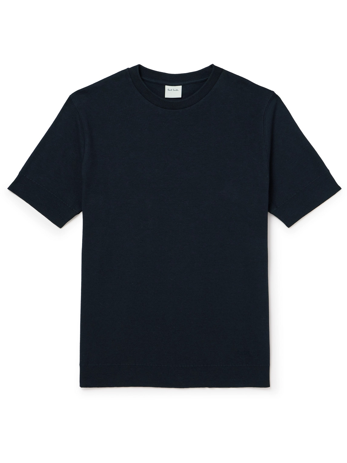 Paul Smith Cotton And Cashmere-blend T-shirt In Blue