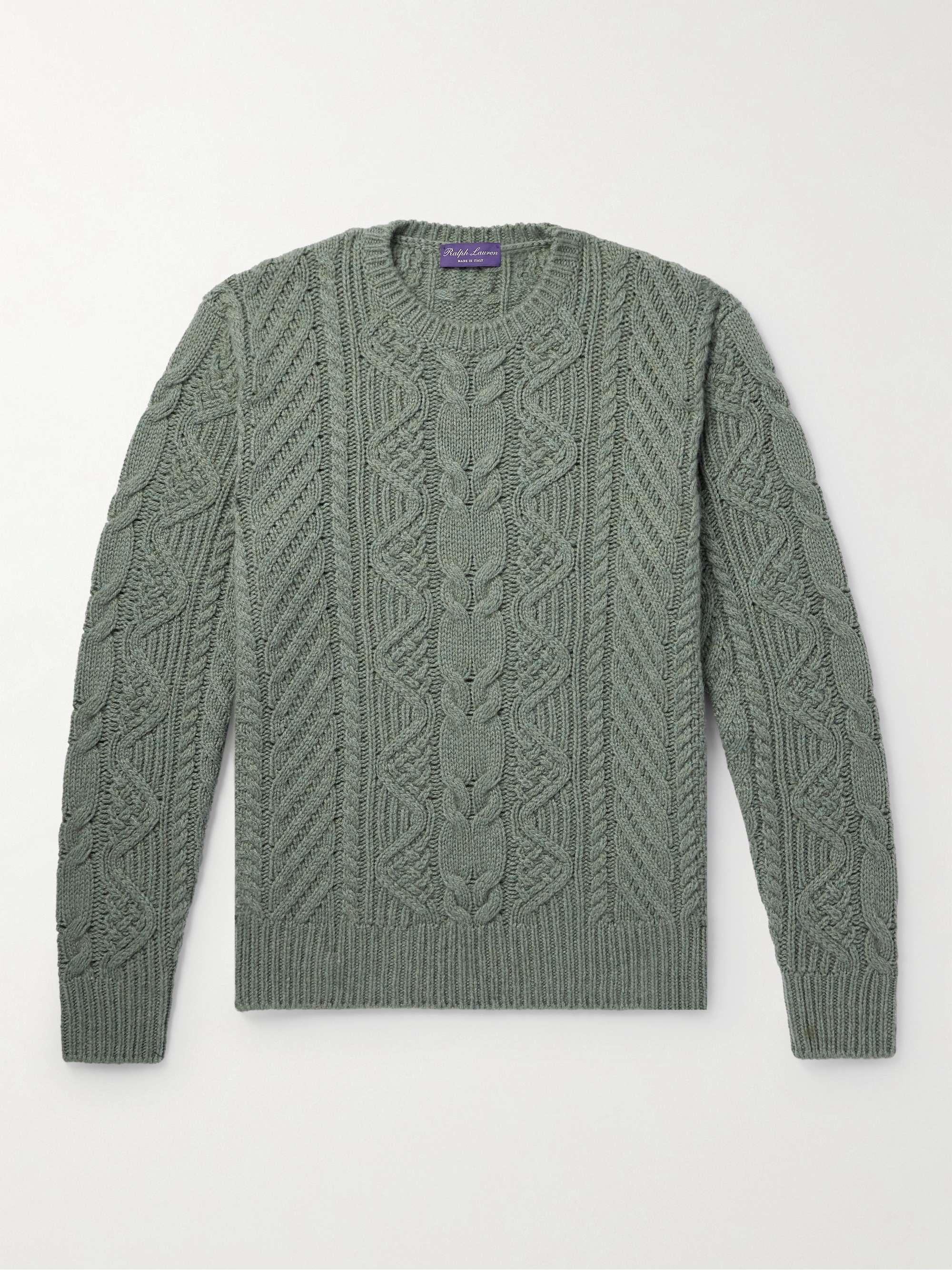 RALPH LAUREN PURPLE LABEL Cable-Knit Cashmere Sweater for Men | MR PORTER