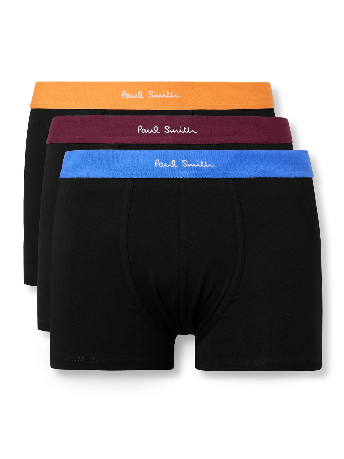 Paul Smith Three-pack Stretch Organic Cotton Boxer Briefs In Black