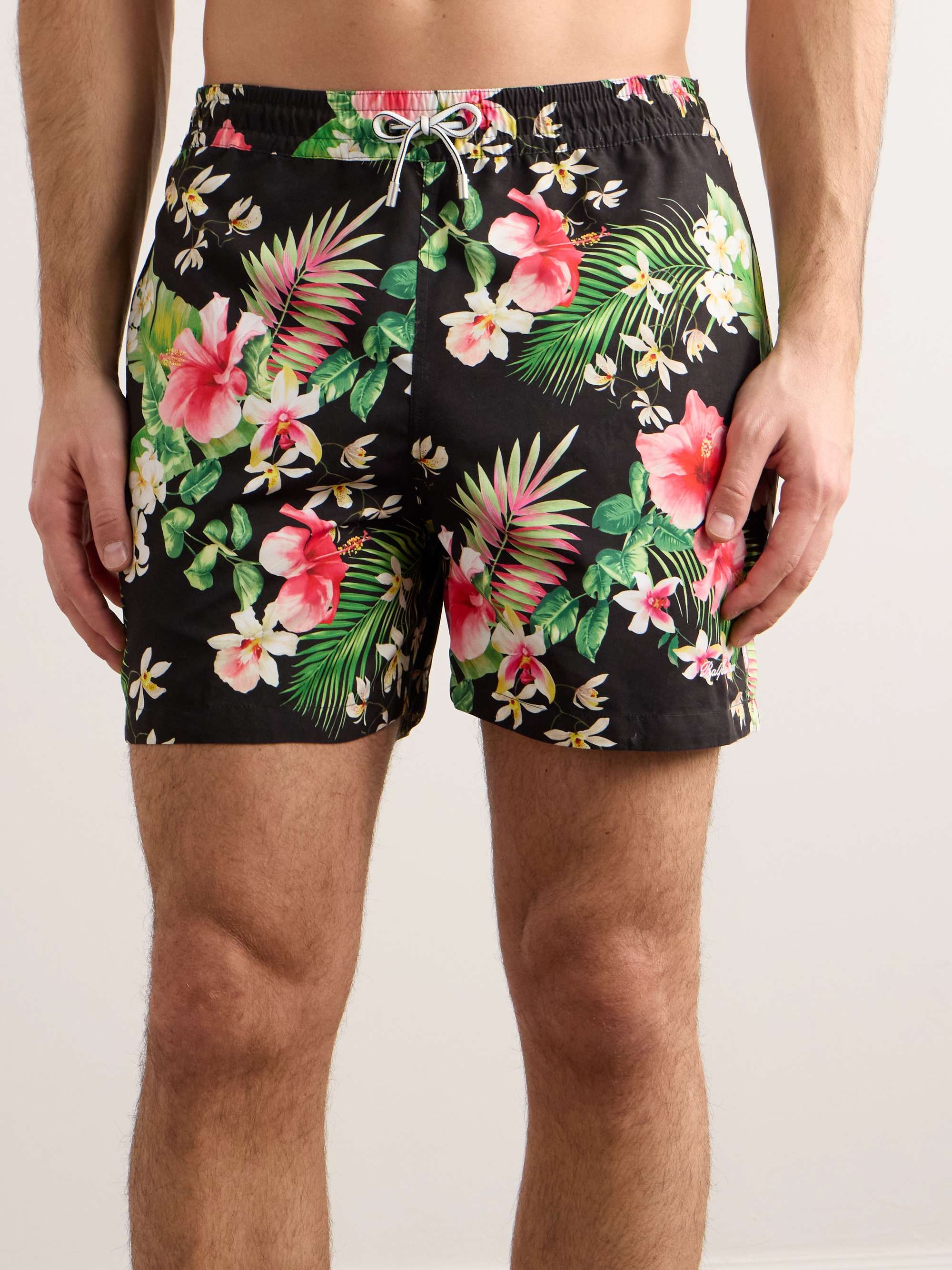 Amalfi Straight Leg Mid Length Floral Print Swim Shorts