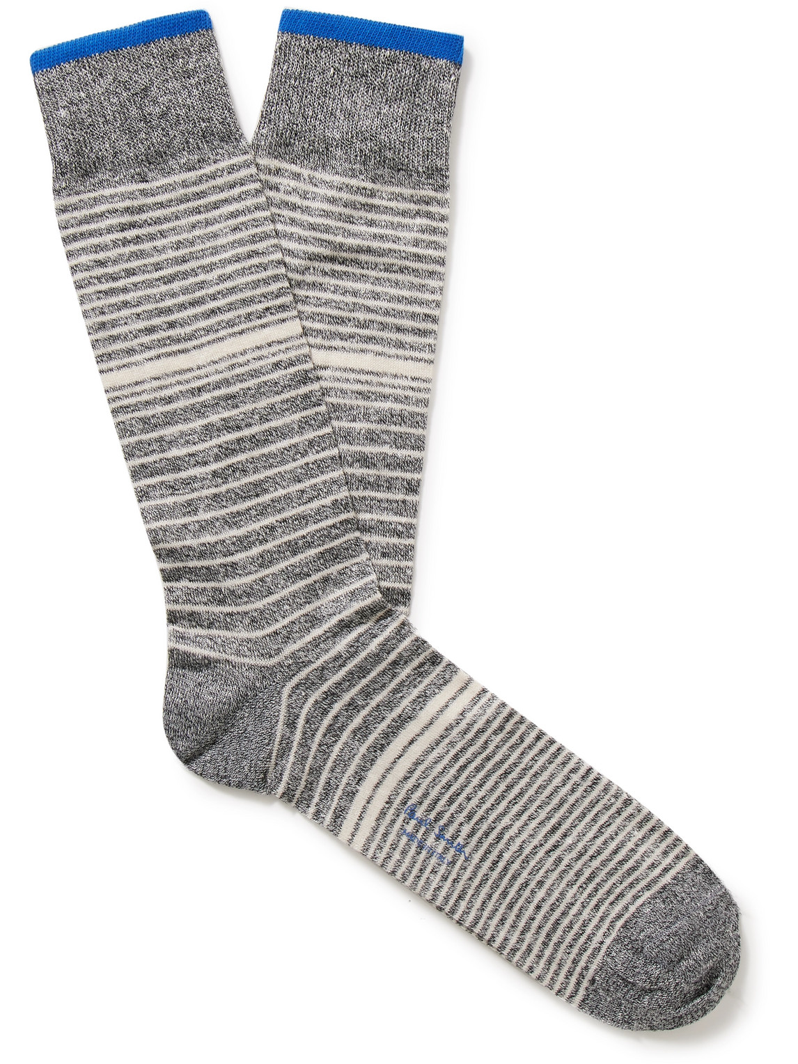 Paul Smith Men's Elliot Stripe Melange Crew Socks In Gray