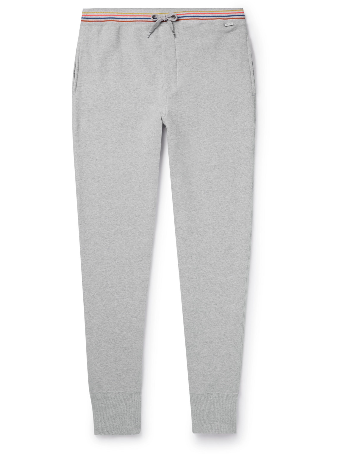 Shop Paul Smith Tapered Cotton-jersey Sweatpants In Gray