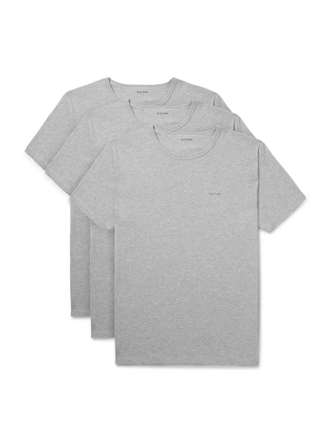 Paul Smith Three-pack Logo-print Organic Cotton-jersey T-shirts In Grey