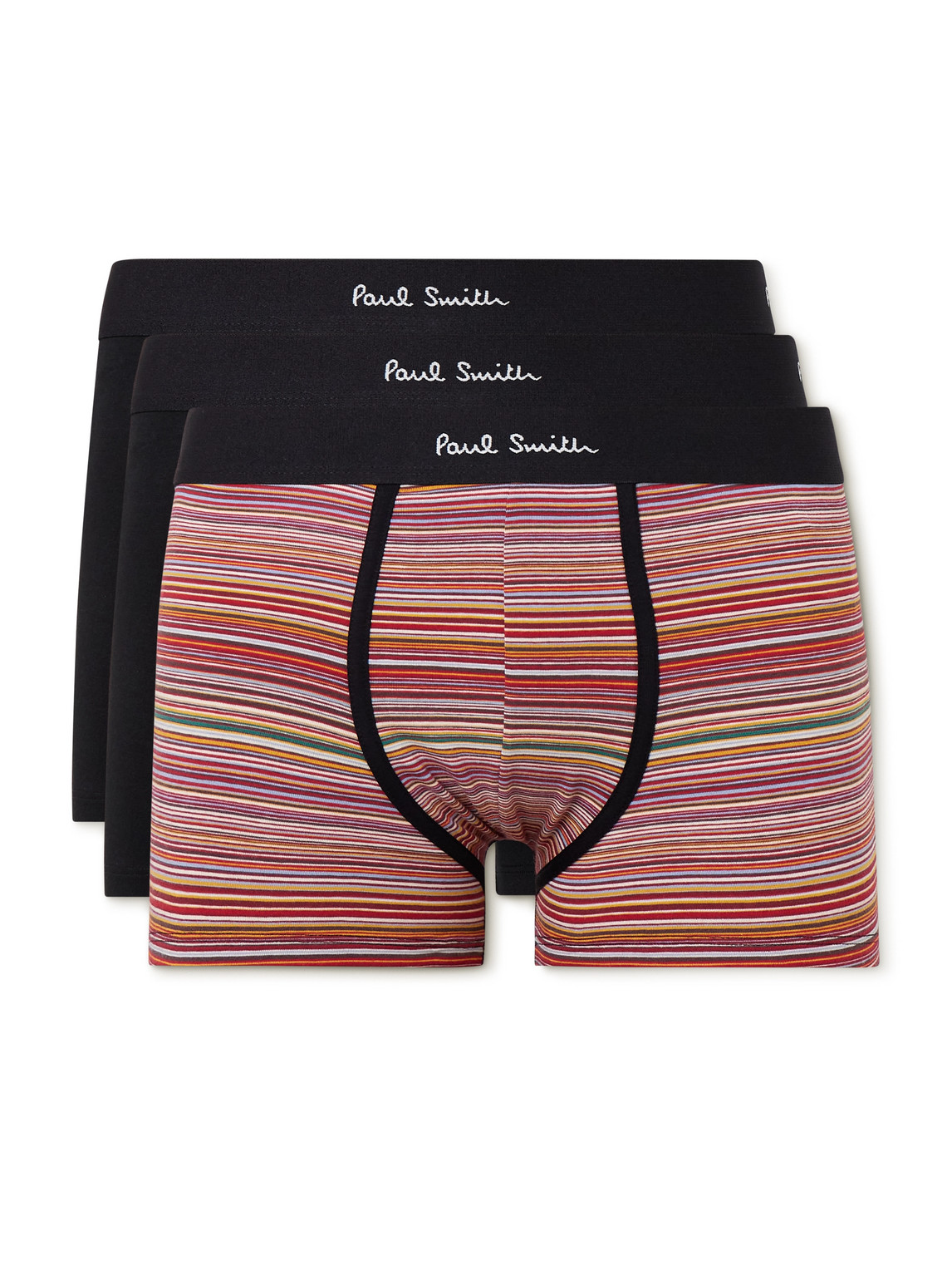 Paul Smith Three-pack Stretch Organic Cotton-jersey Boxer Briefs In Multi